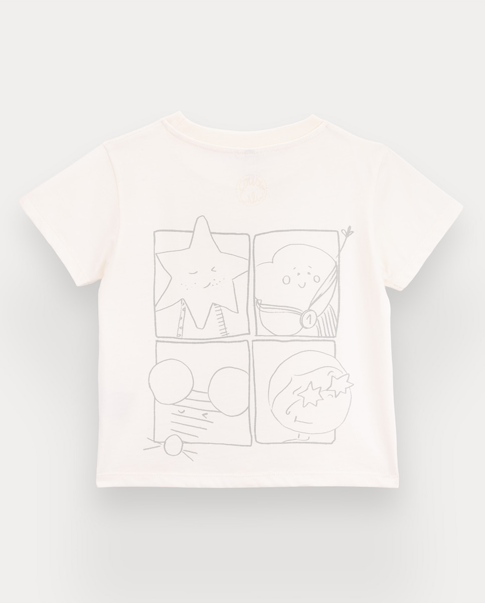 T-shirt Cousin Crew de menino em algodão KNOT Pérola-3