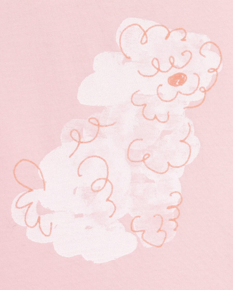 T-shirt Bianca de menina em algodão Rosa-2