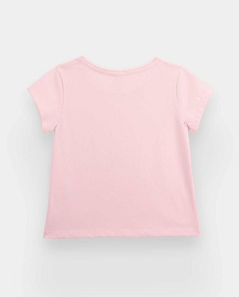 T-shirt Bianca de menina em algodão Rosa-3