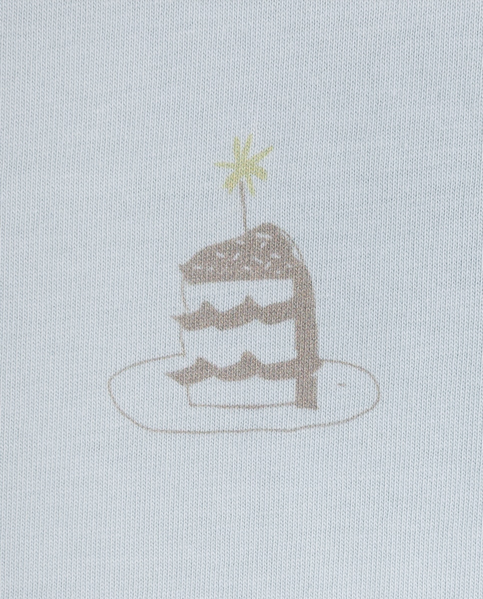 T-shirt Cake Time de menino em algodão KNOT Azul-2