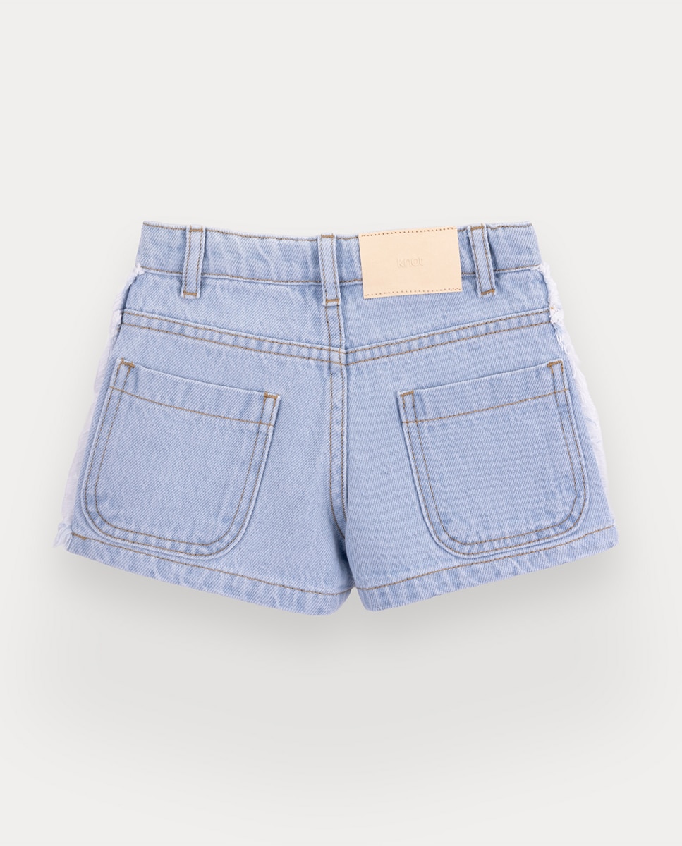Calções Lili de menina em ganga KNOT Azul-claro-3
