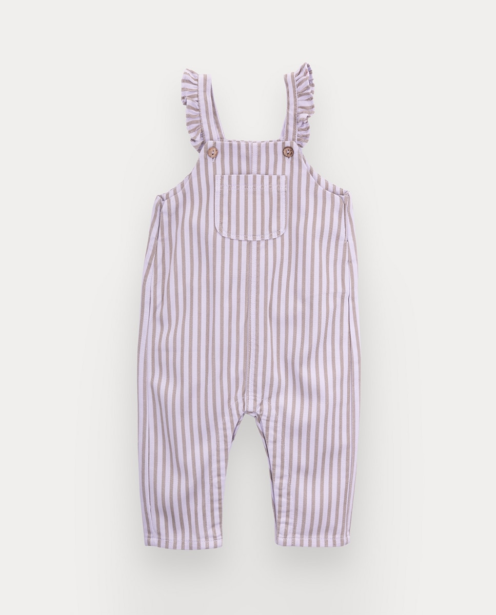 Imagem 0 de Jardineiras Miriam de bebé menina em sarja de riscas