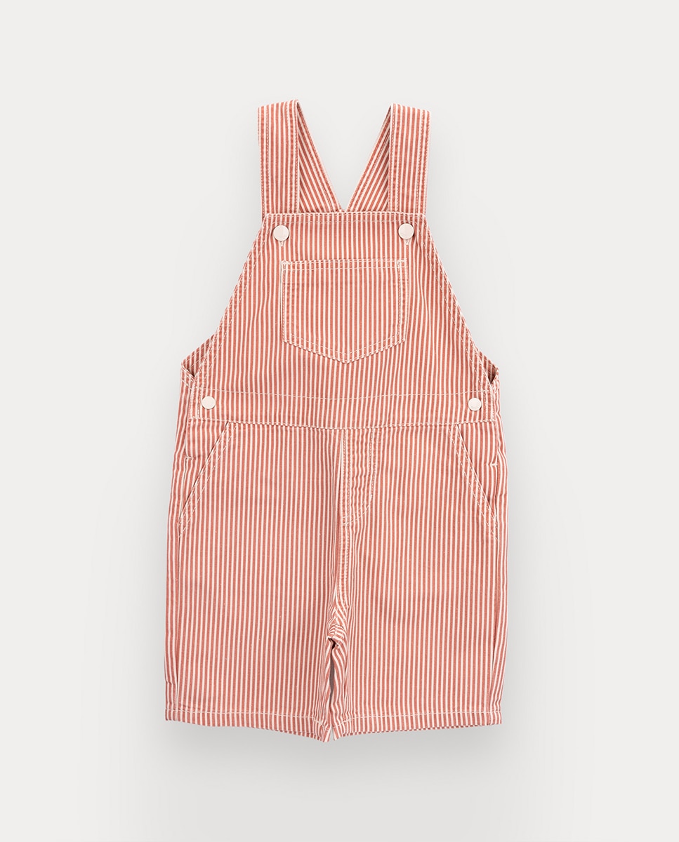 Imagem 0 de Jardineiras Mack de criança em canvas de riscas