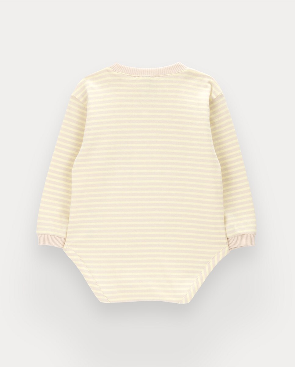 Body Blurred Stripes de bebé em algodão KNOT Amarelo-3