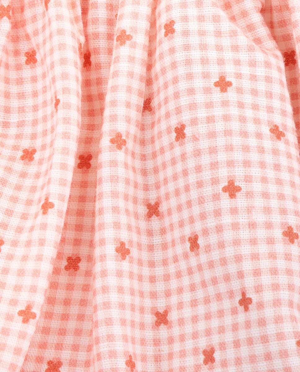 Bloomers Eleanor de bebé menina em linho e algodão KNOT Salmão-2