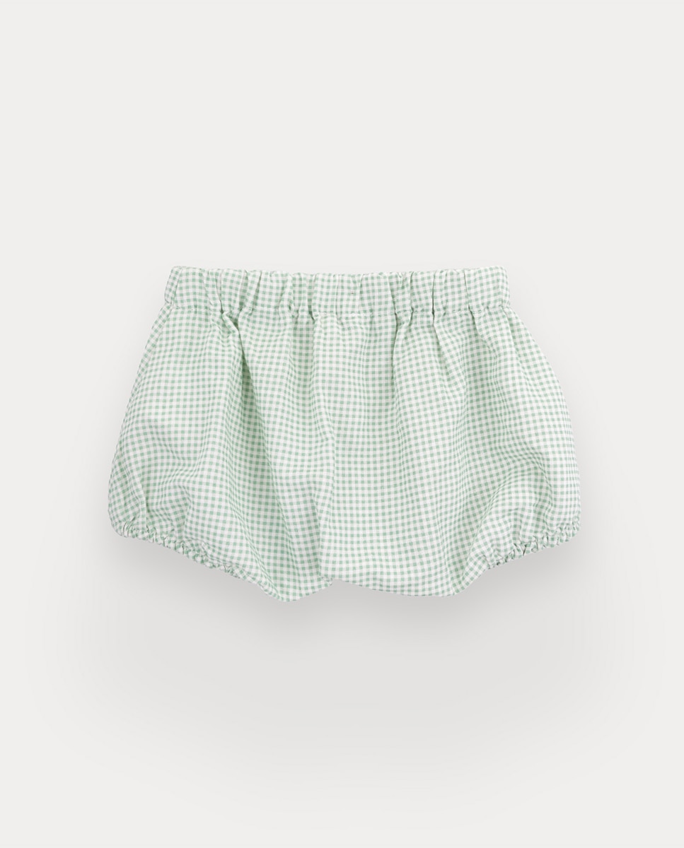 Bloomers Luca de bebé menino em linho e algodão Verde-3