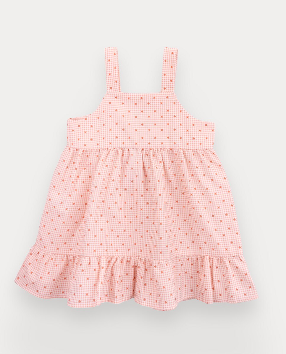 Vestido Ursula de menina em linho e algodão KNOT Salmão-3