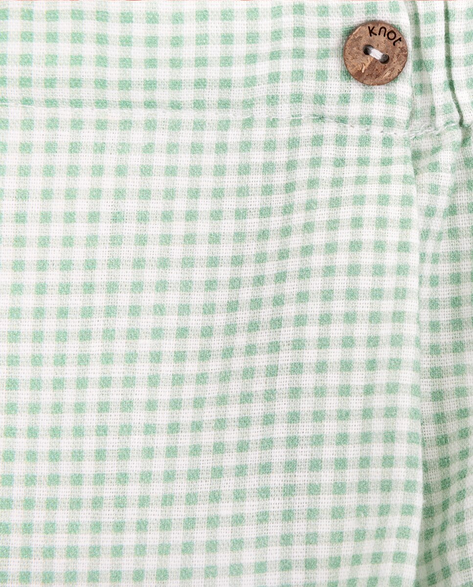 Bloomers Luca de bebé menino em linho e algodão KNOT Verde-2