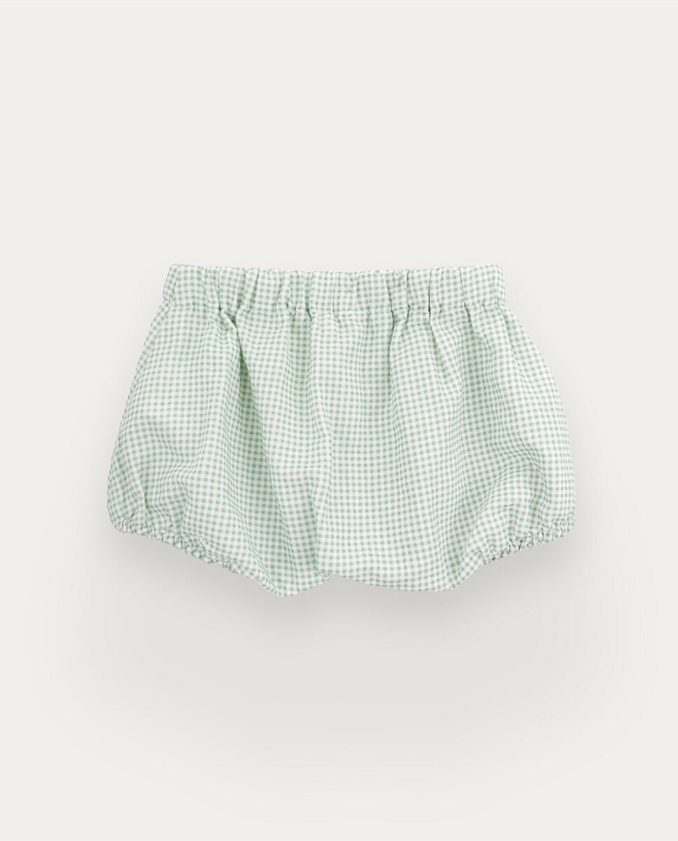 Bloomers Luca de bebé menino em linho e algodão KNOT Verde-3