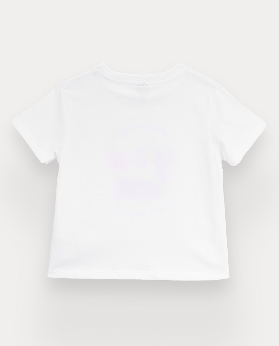 T-shirt Party Animals de menino em algodão KNOT Branco-3
