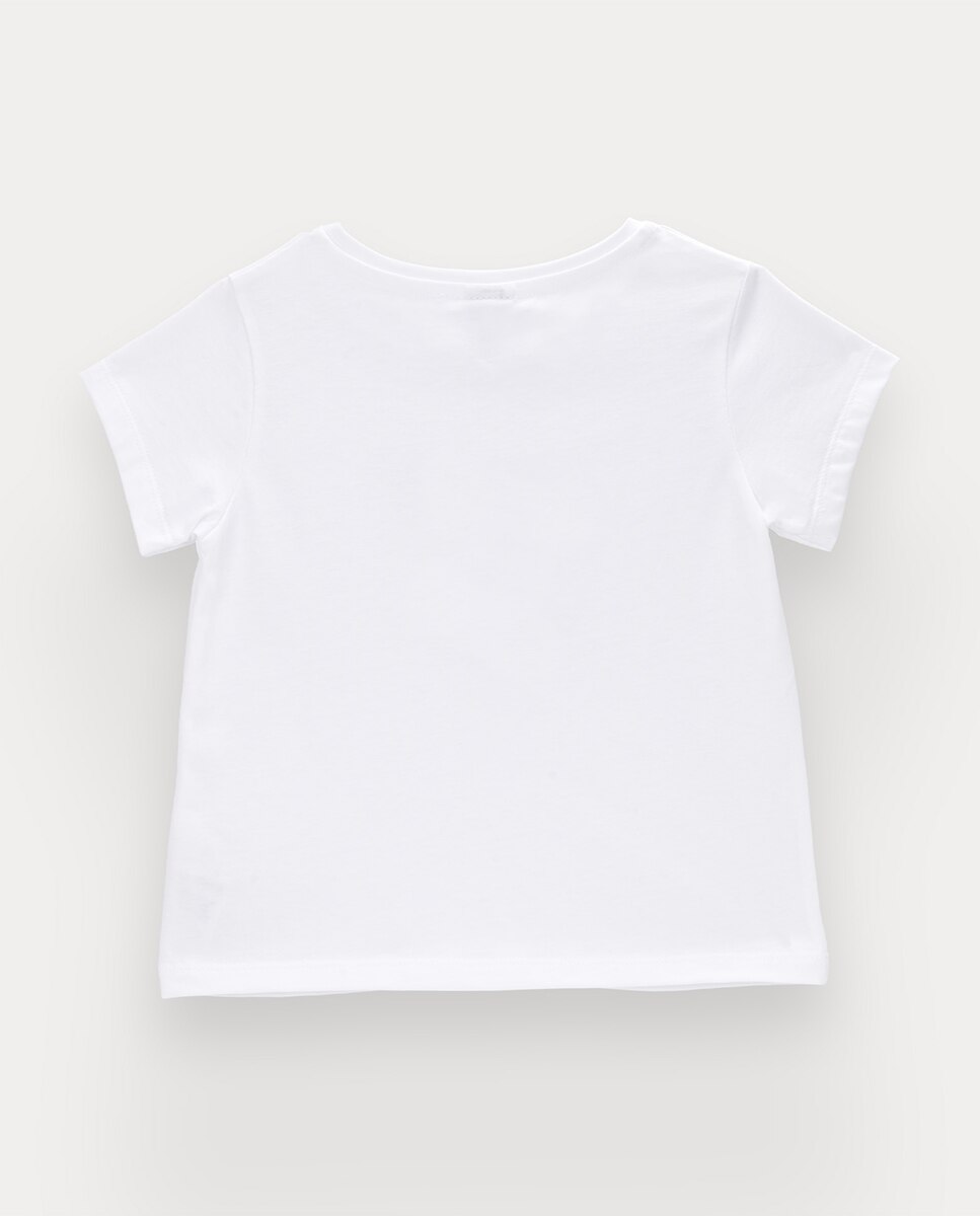 T-shirt Candy menina em algodão KNOT Branco-3