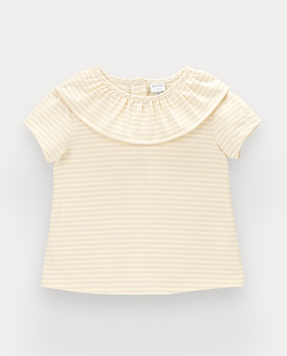 T-shirt Louise de menina em algodão KNOT Amarelo-1
