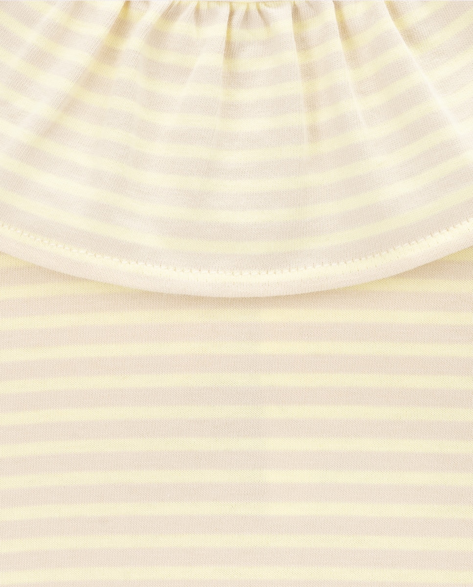 T-shirt Louise de menina em algodão KNOT Amarelo-2