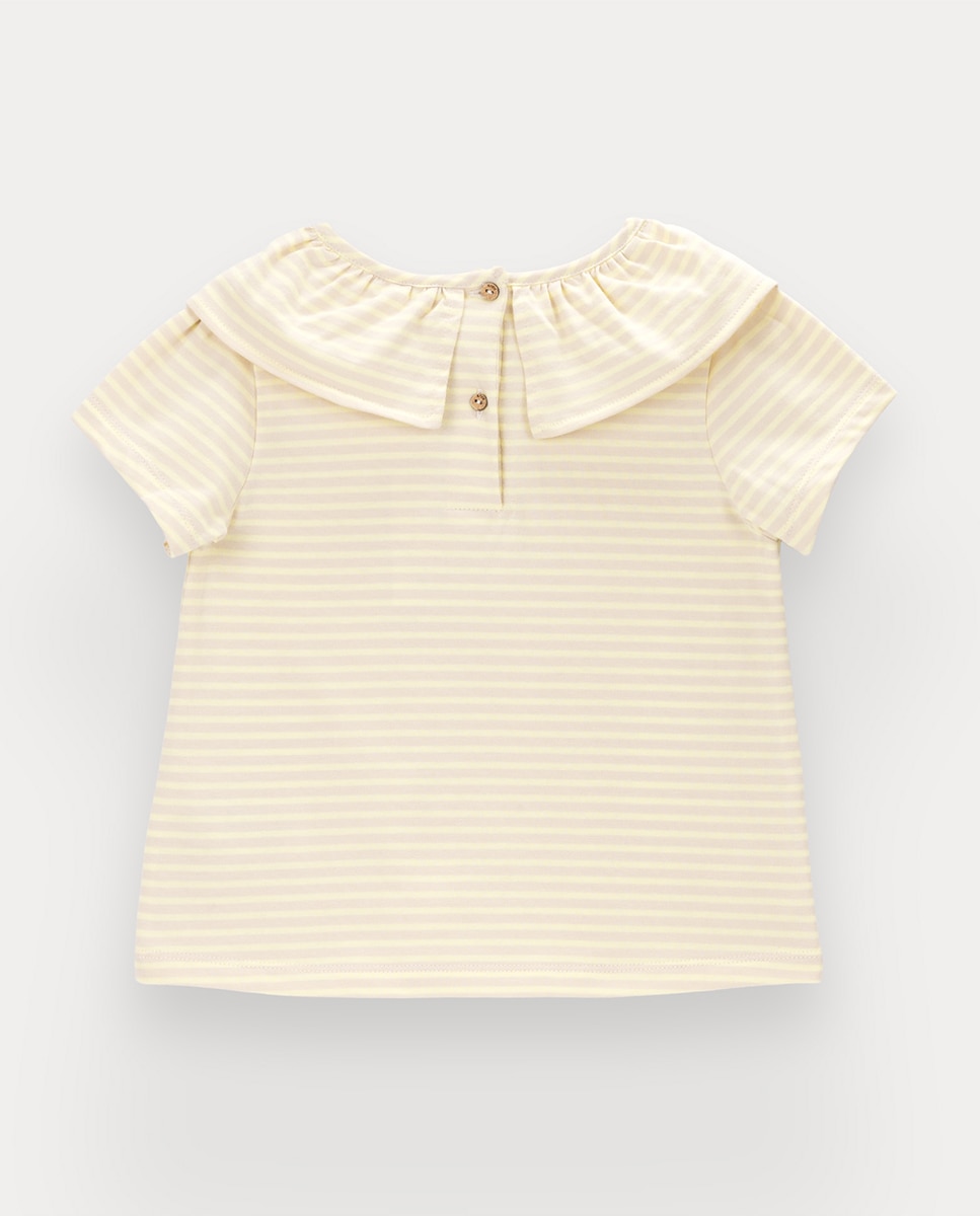 T-shirt Louise de menina em algodão KNOT Amarelo-3