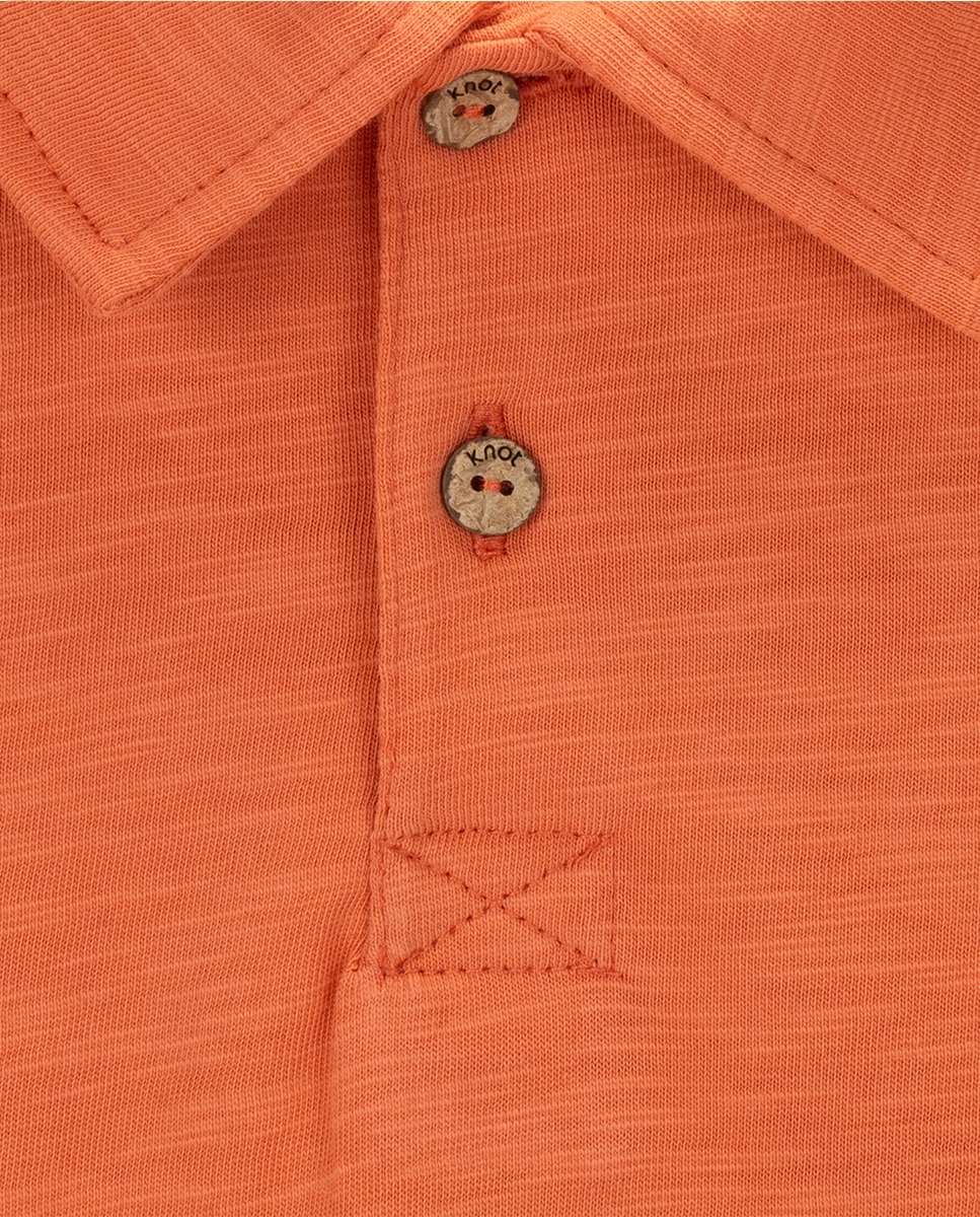 Polo Lenon de menino em algodão KNOT Vermelho-2