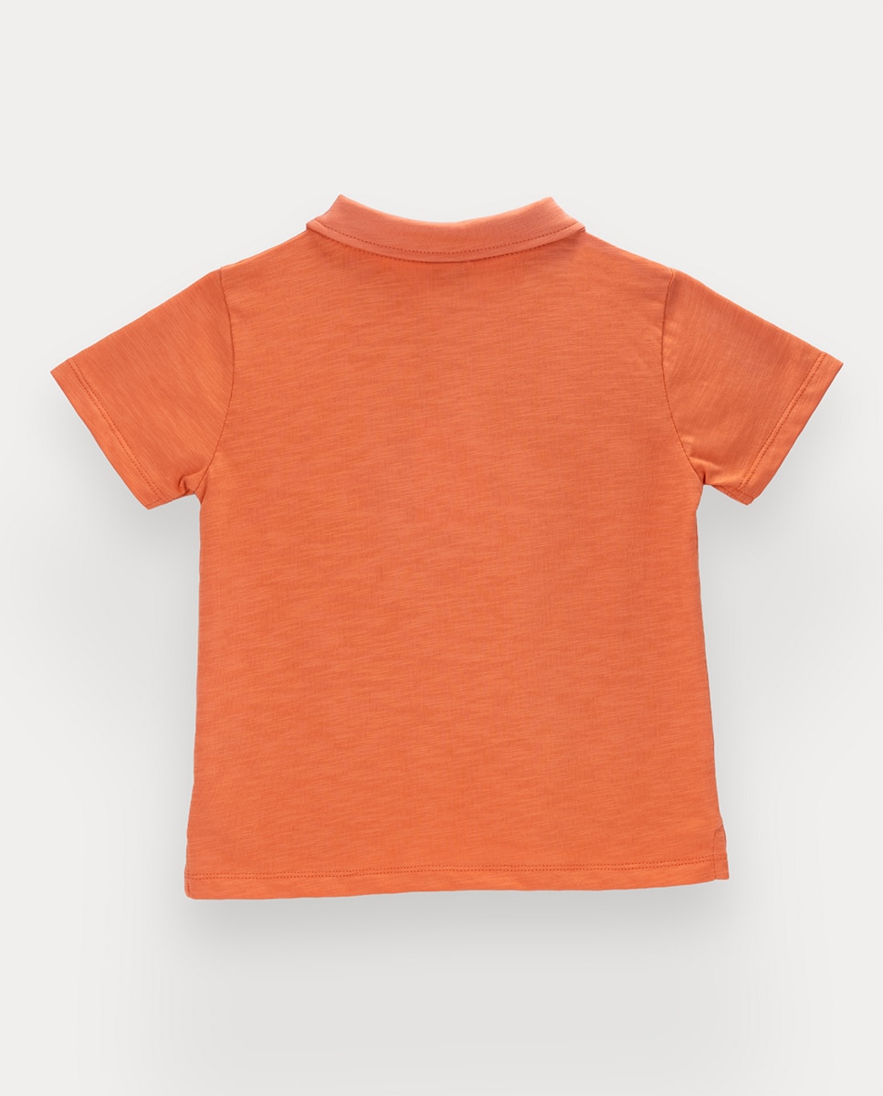 Polo Lenon de menino em algodão KNOT Vermelho-3