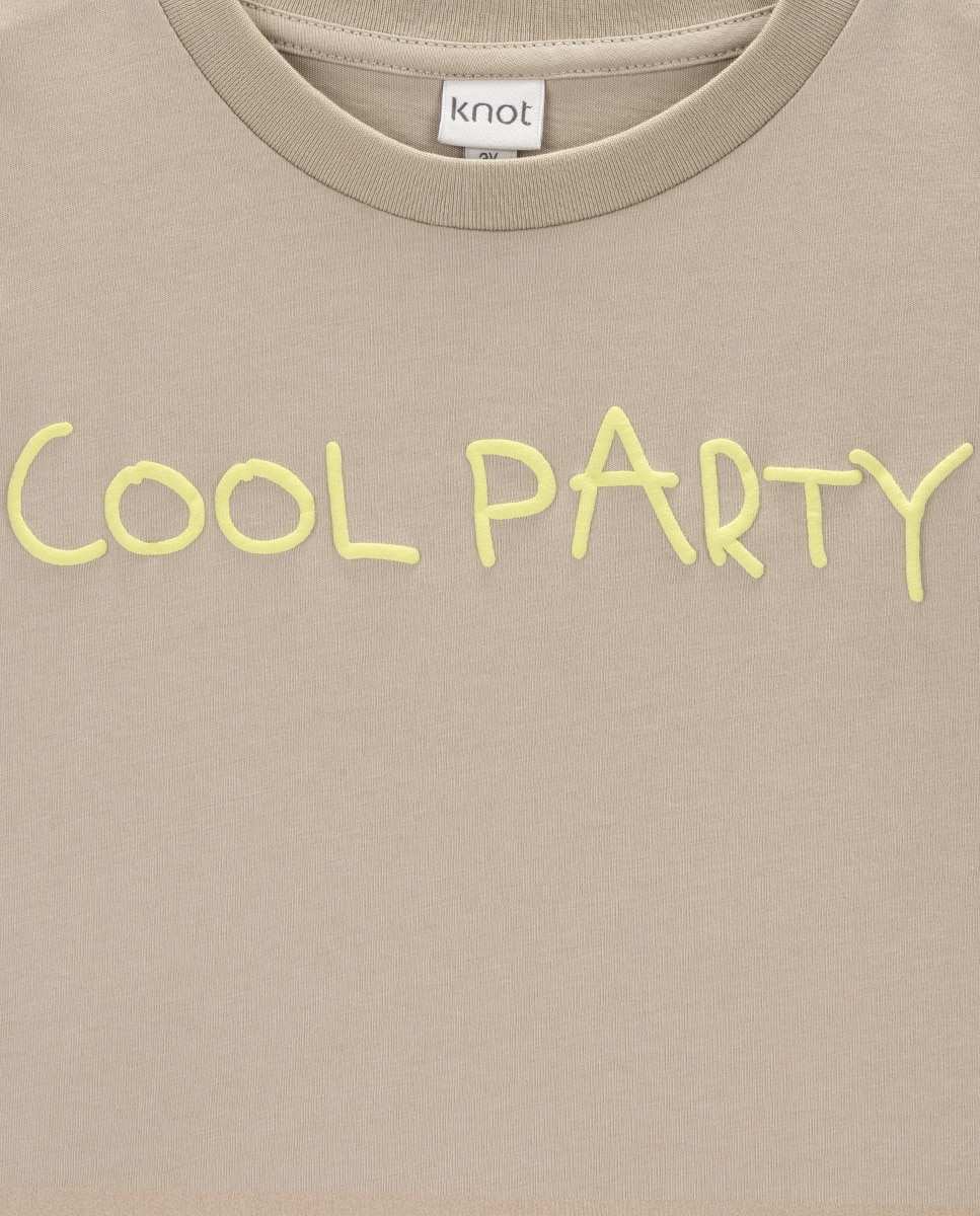 T-shirt Cool Party de menino em algodão Pedra-2