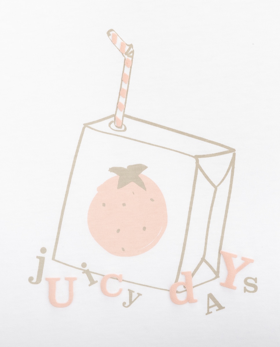 T-shirt Juicy Days de menino em algodão KNOT Branco-2