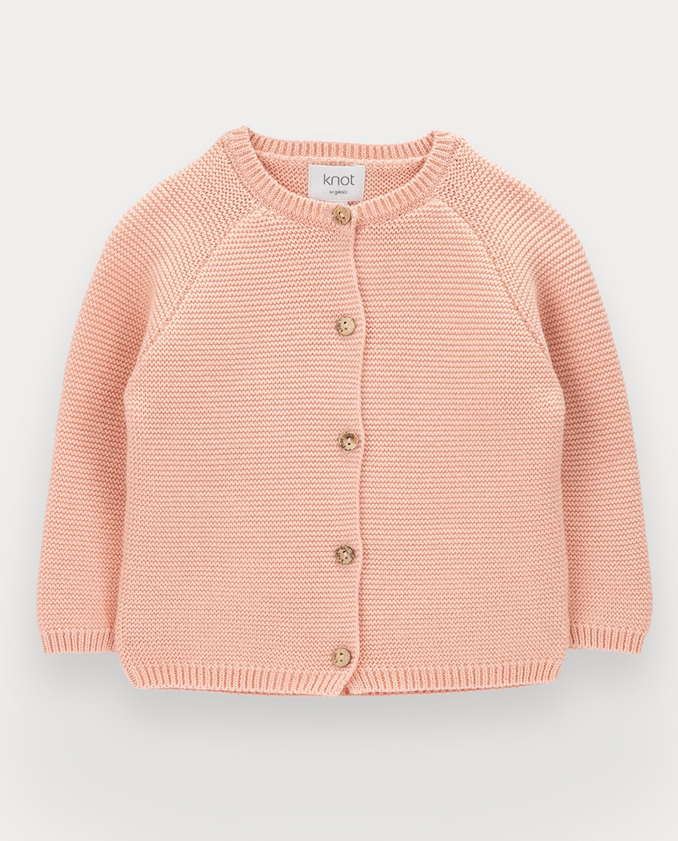 Imagem 0 de Casaco de malha Petal de bebé menina em algodão orgânico