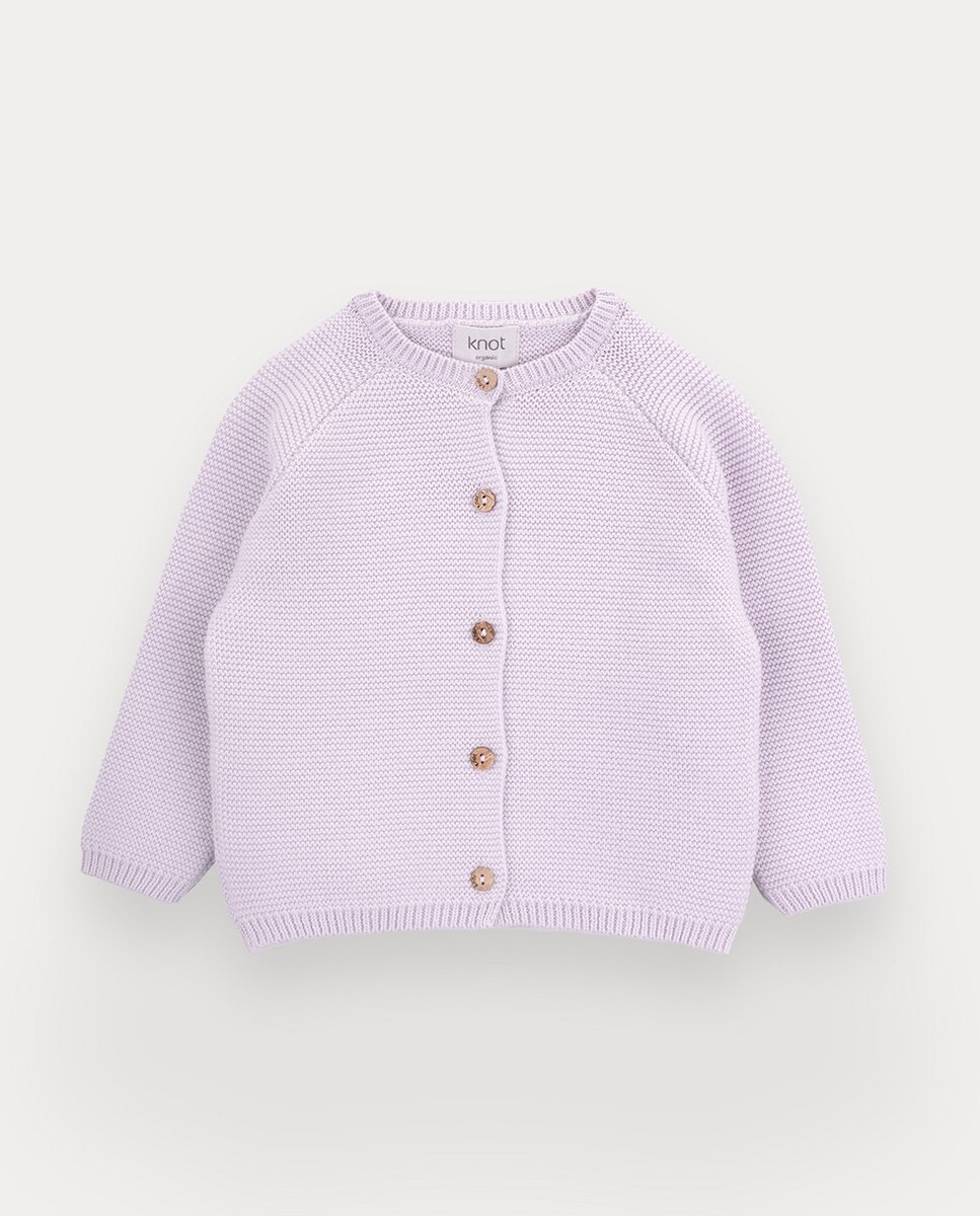 Imagem 0 de Casaco de malha Petal de bebé menina em algodão orgânico