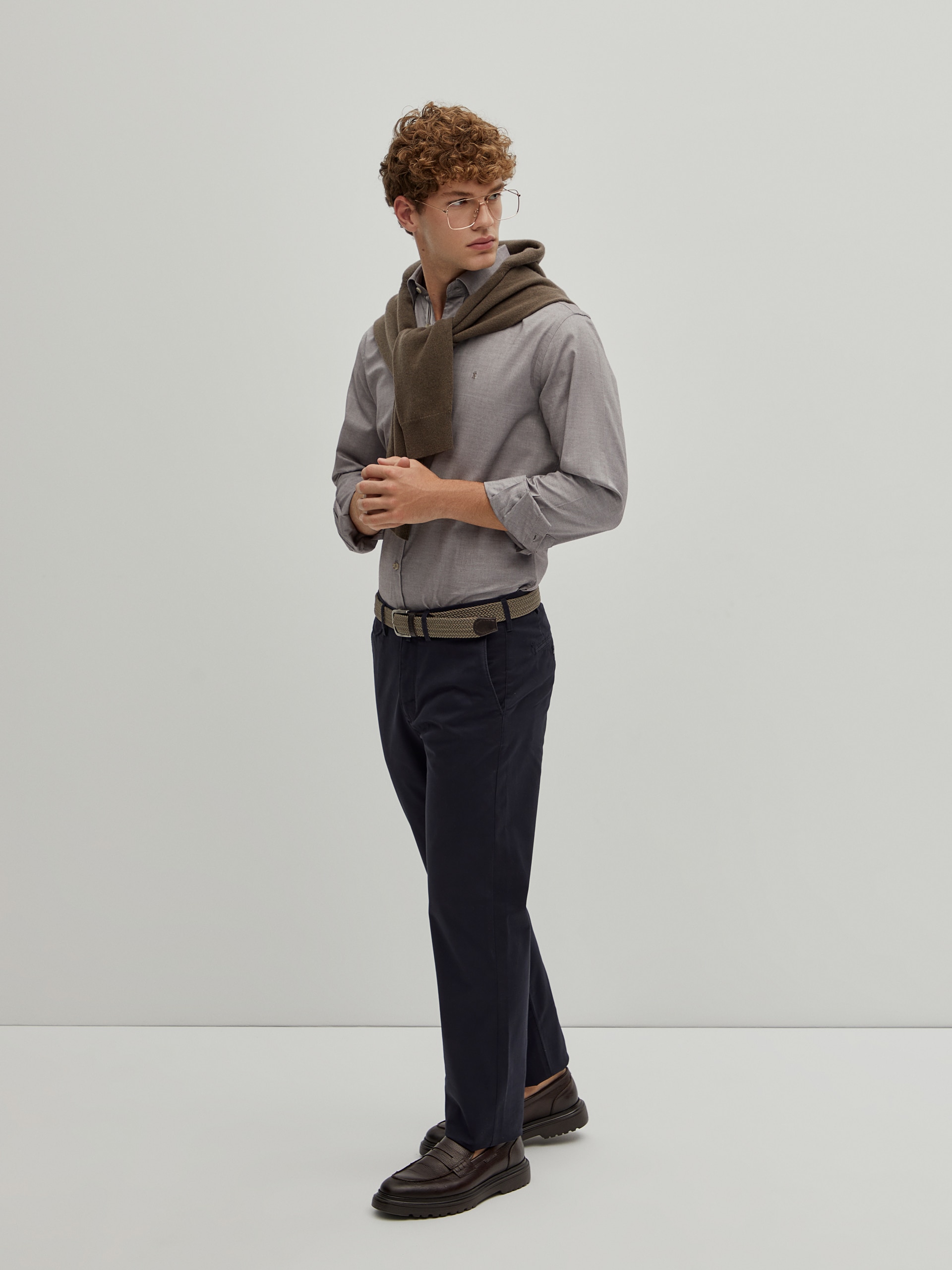 Calças Chino Regular Fit Azul-marinho-1