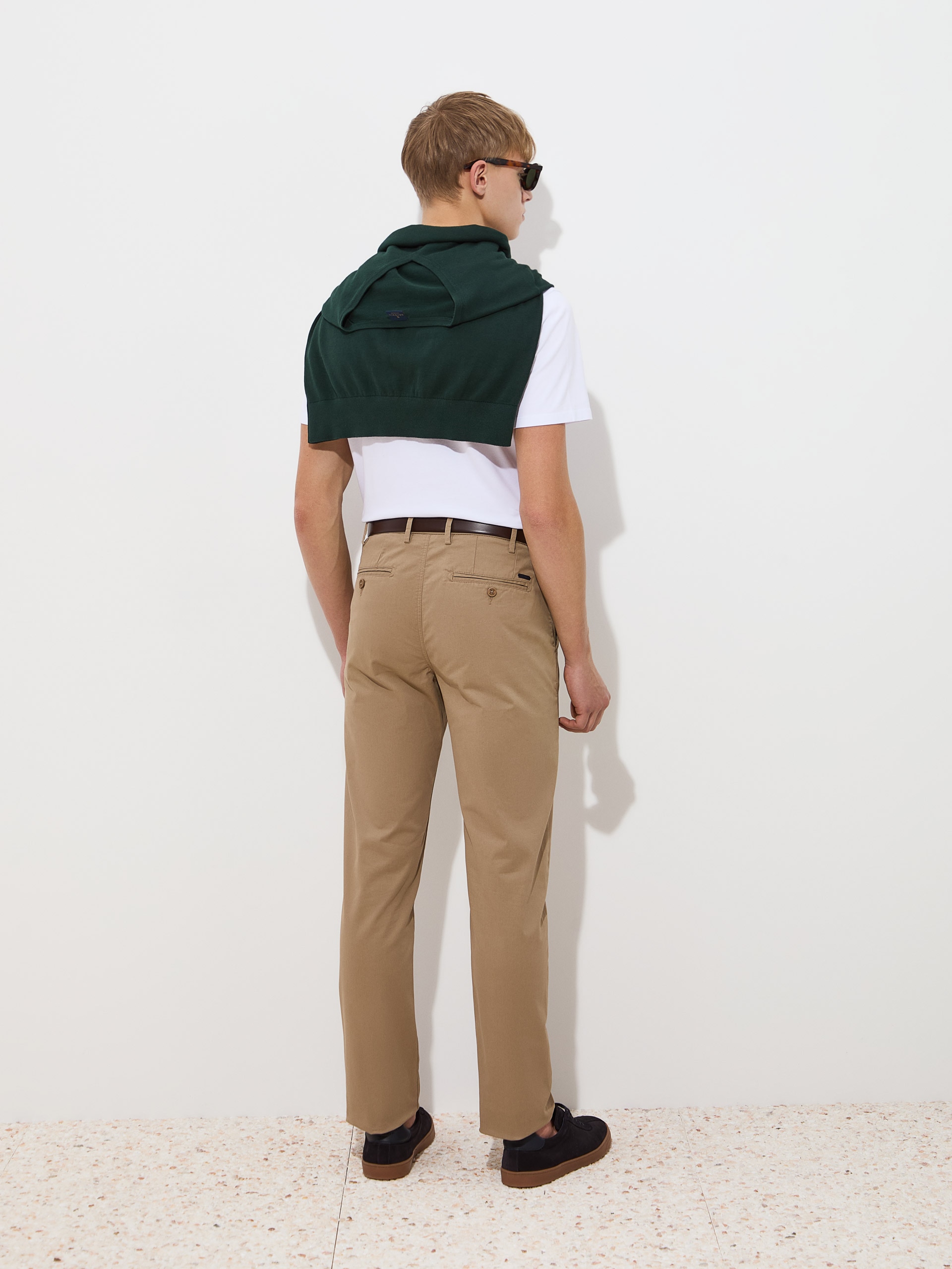 Calças Chino Regular Fit Bege-4