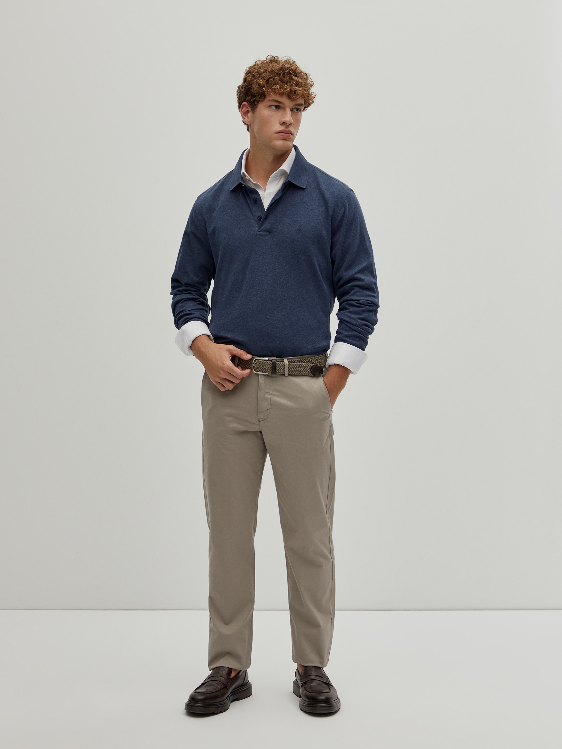 Calças Chino Regular Fit Cinza-2
