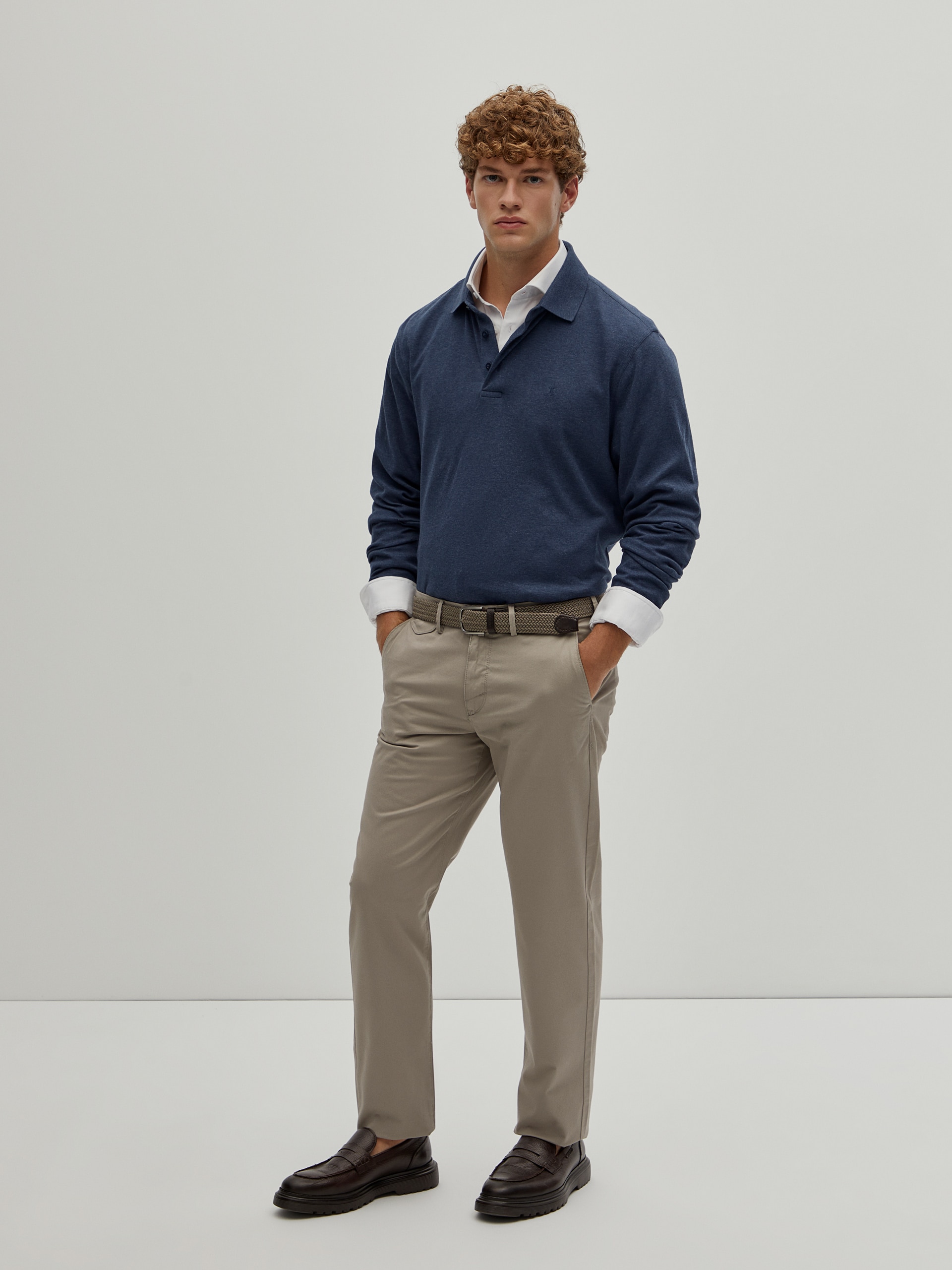 Calças Chino Regular Fit Cinza-3