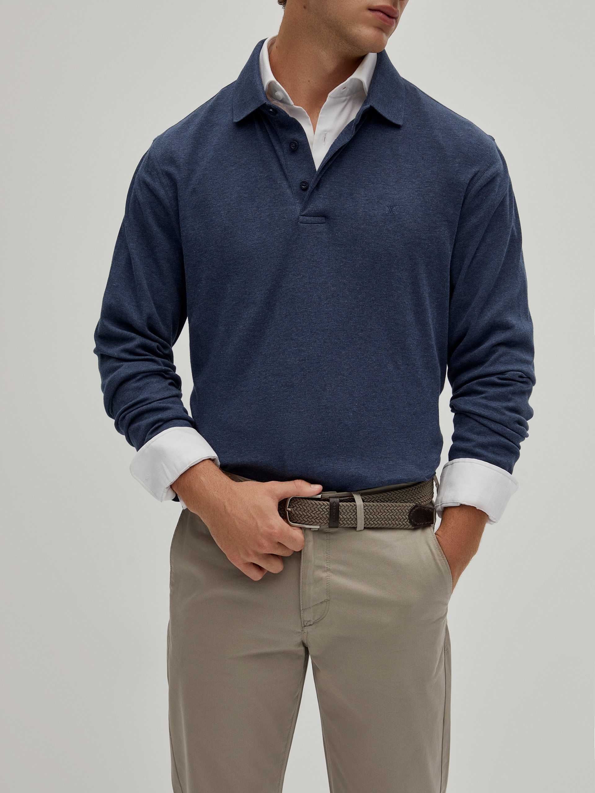 Calças Chino Regular Fit Cinza-5