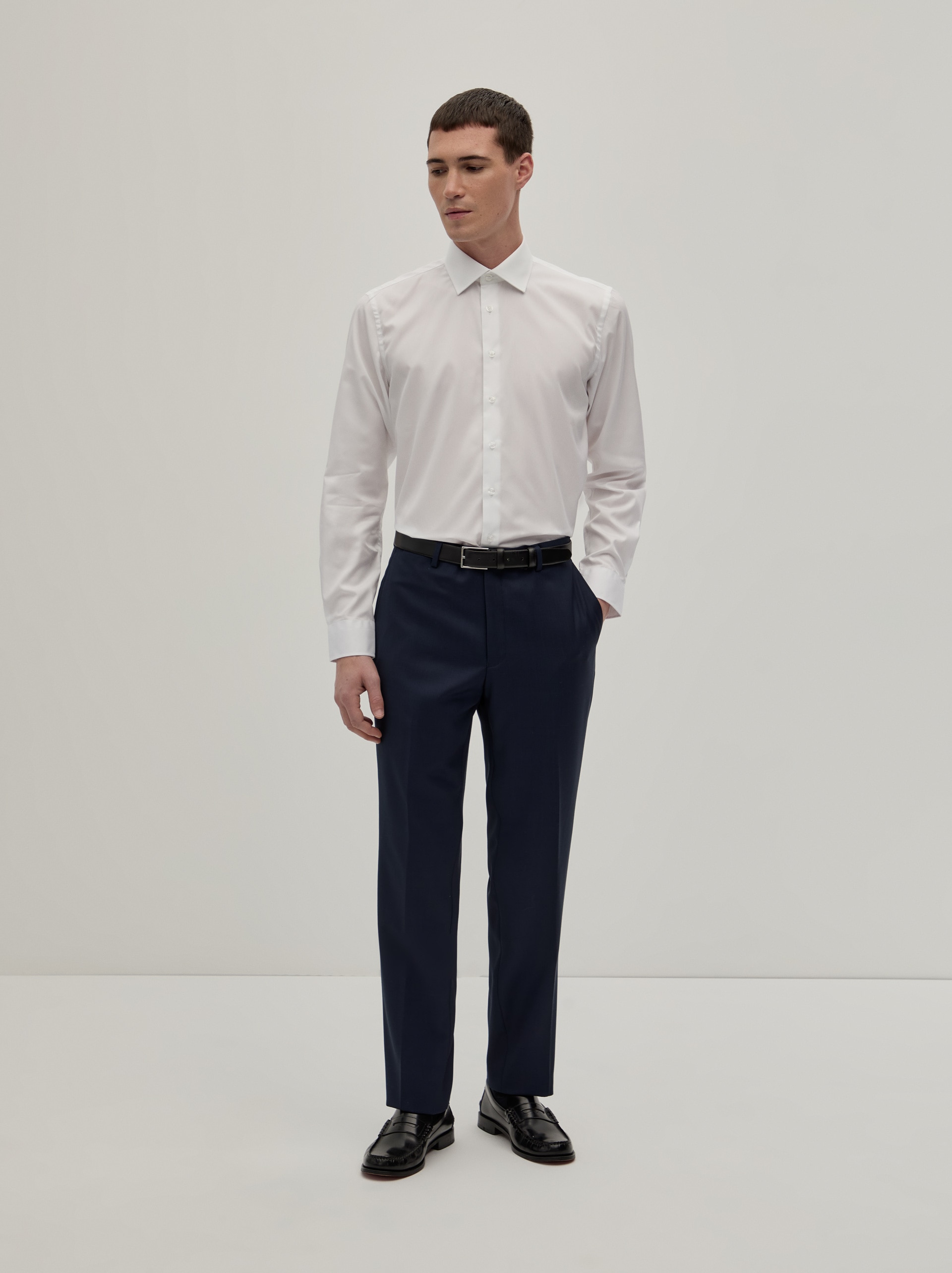 Camisa Clássica Regular Fit de Algodão Branco-2