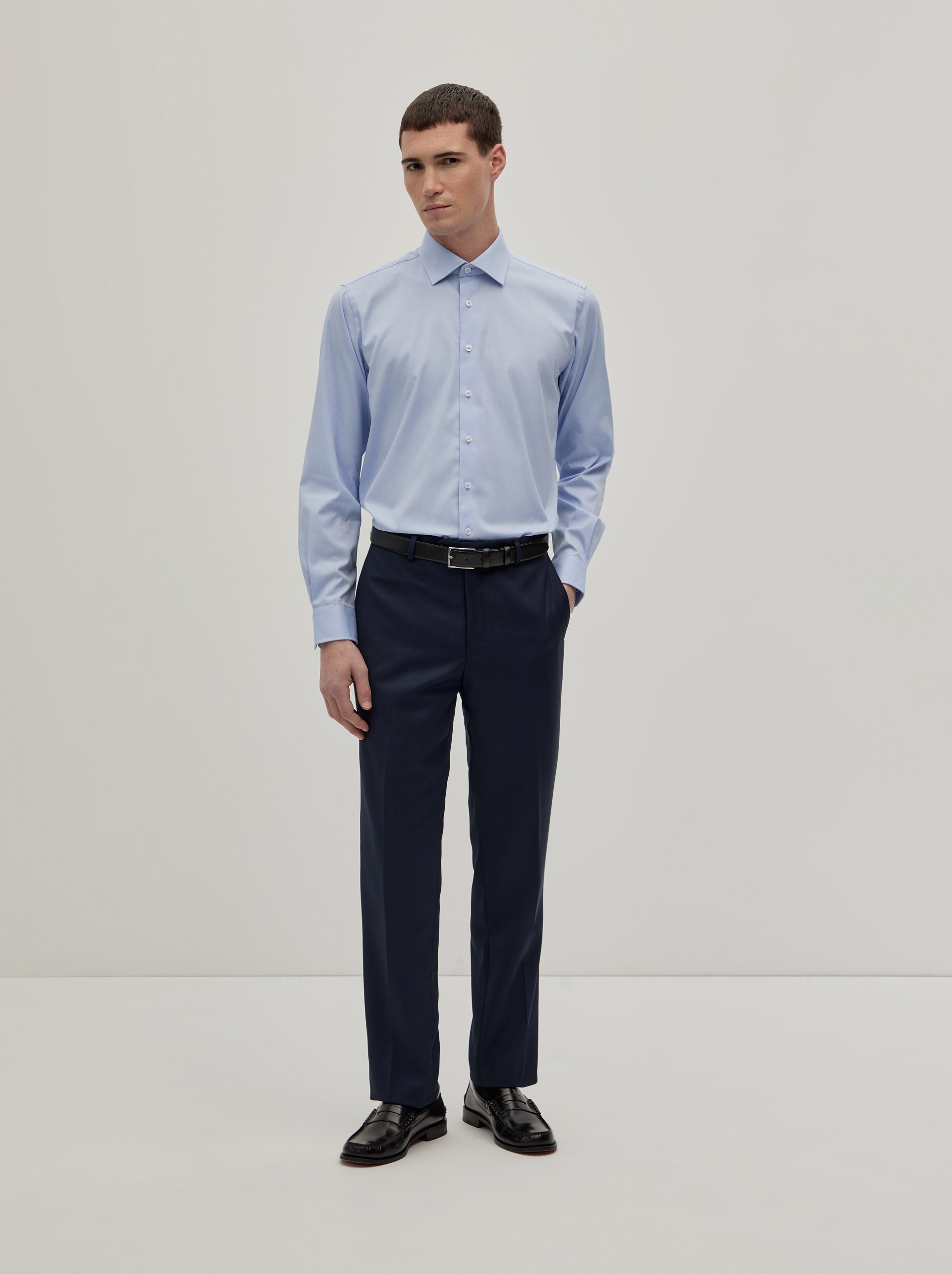 Camisa Clássica Regular Fit Azul-2