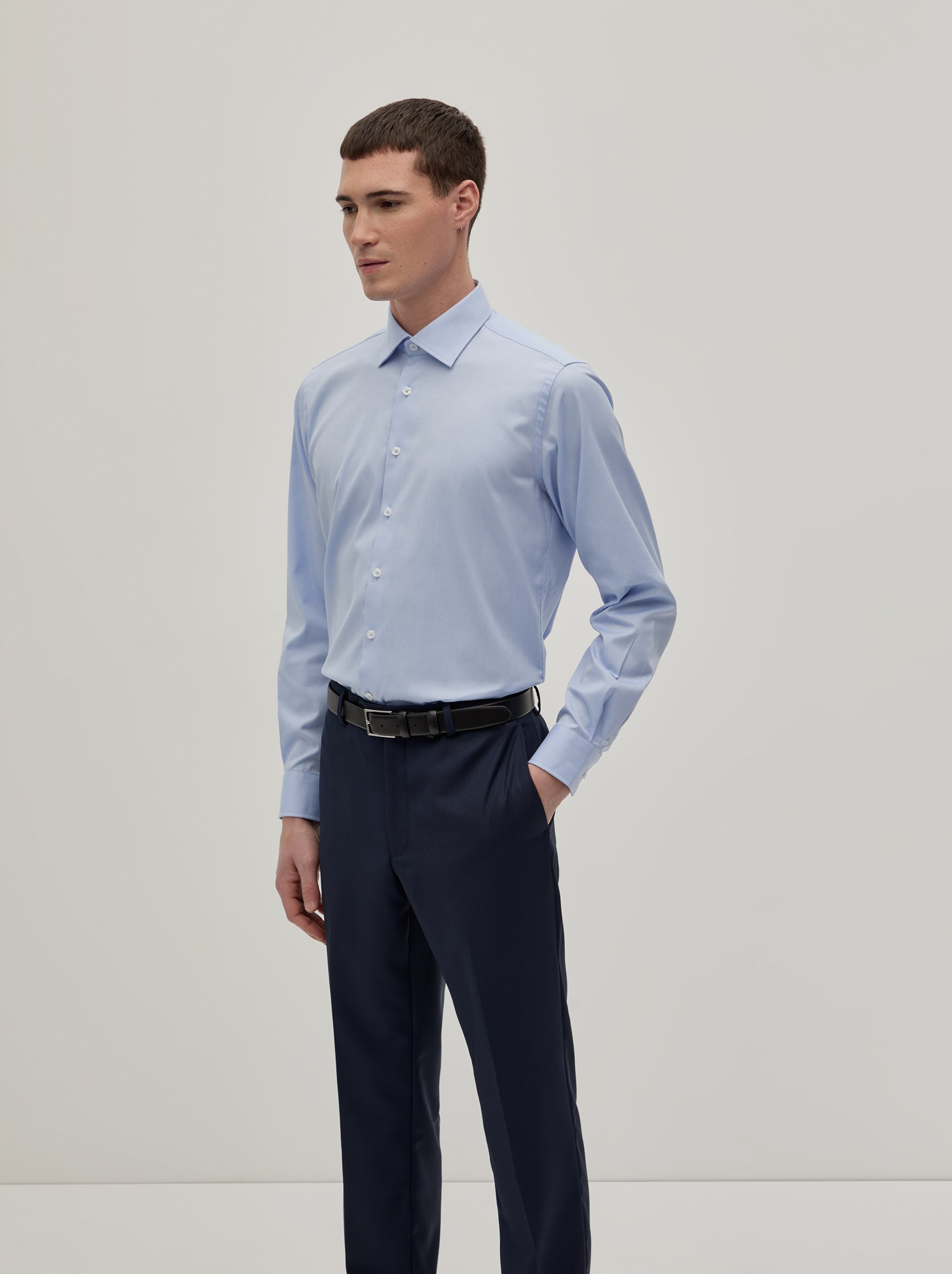 Camisa Clássica Regular Fit Azul-5