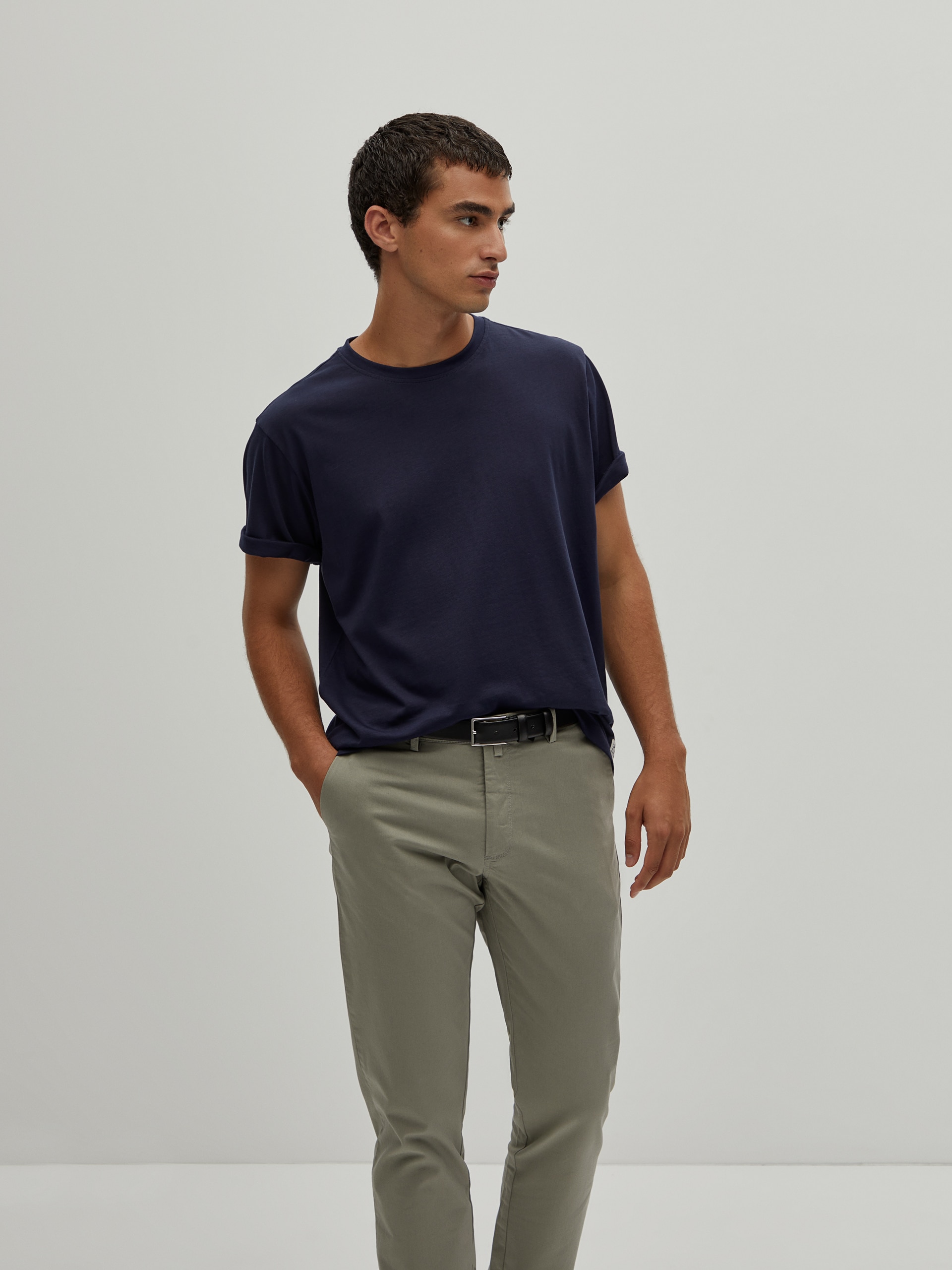 T-Shirt Básica Algodão Azul-marinho-3