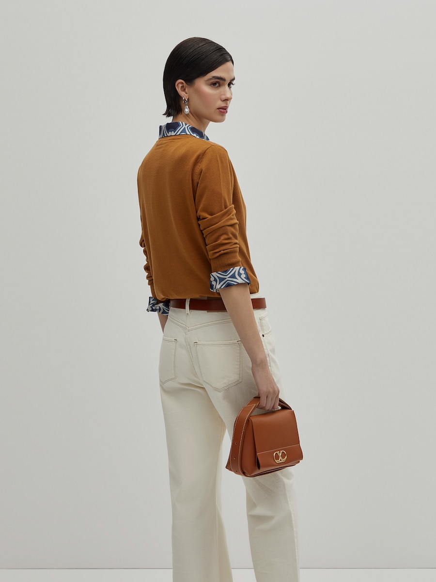 Camisola de algodão, seda e caxemira Amarelo-5