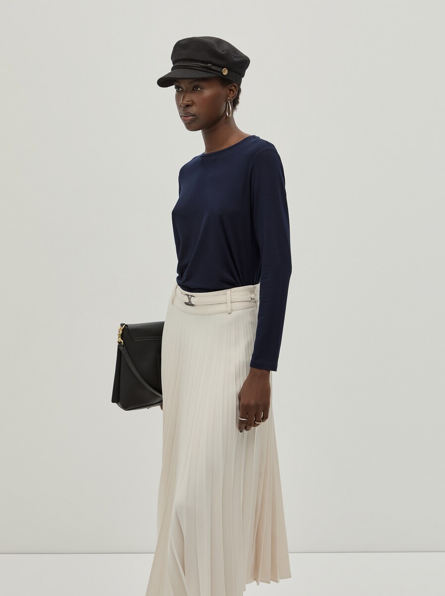 Camisola básica decote redondo Azul-marinho-4