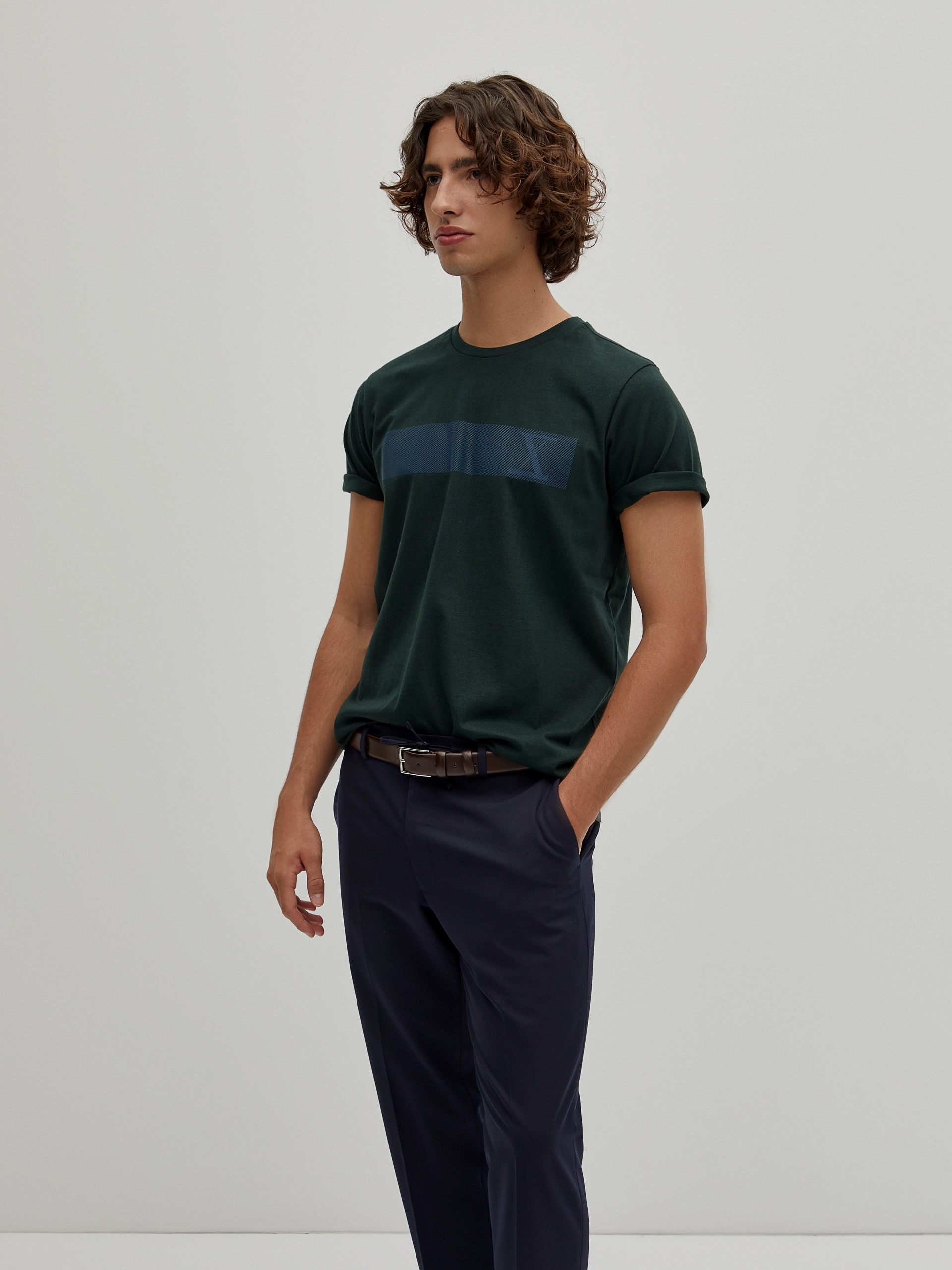 T-shirt com estampado Verde-4