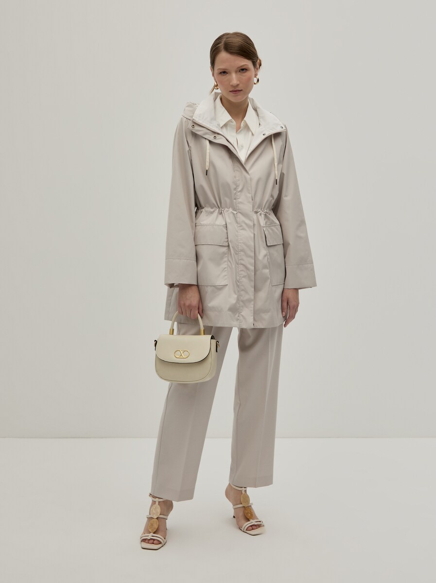 Parka com Capuz Bege-2