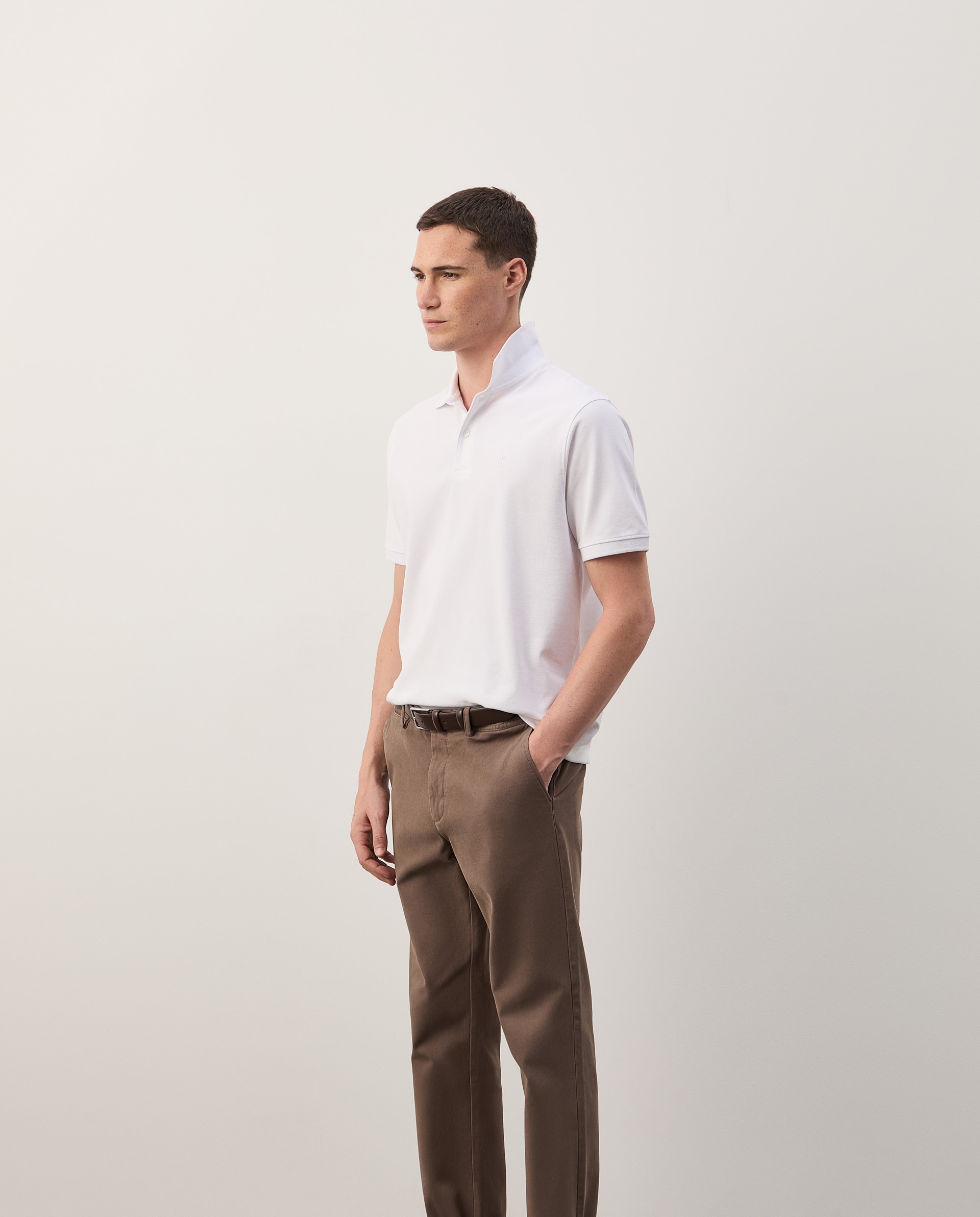 Polo piqué regular fit Branco-3