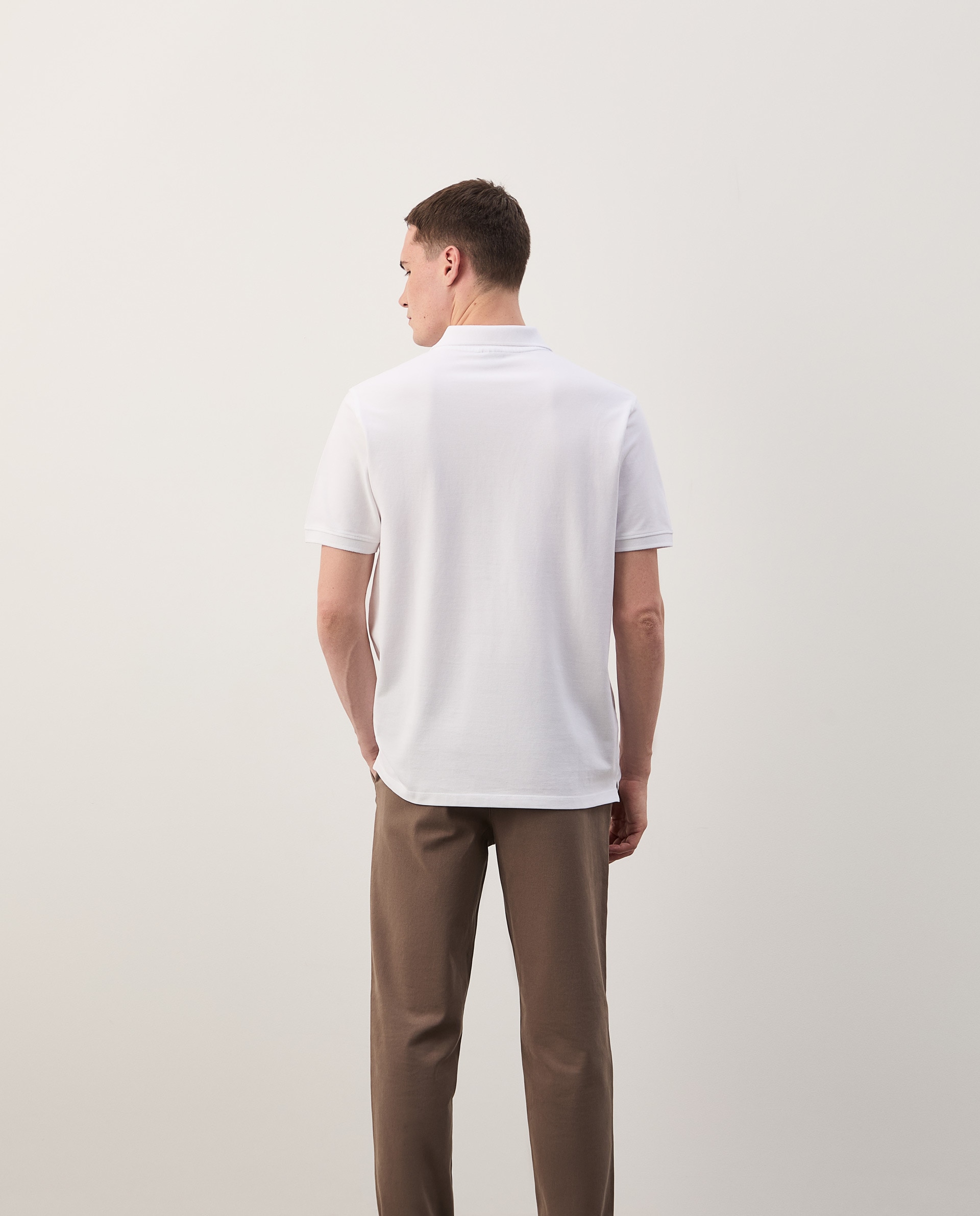 Polo piqué regular fit Branco-4