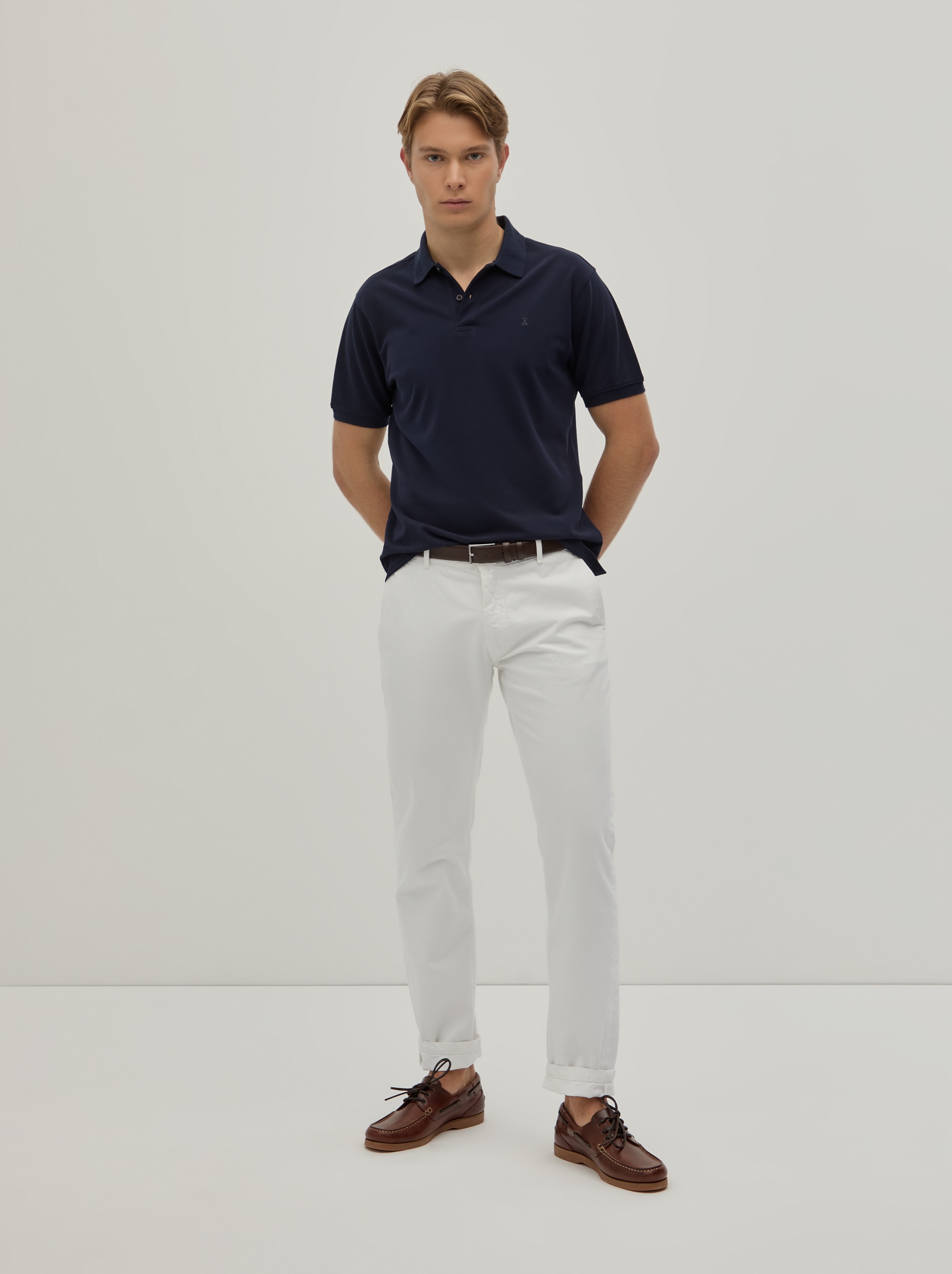 Polo Piqué Regular Fit Azul-marinho-2