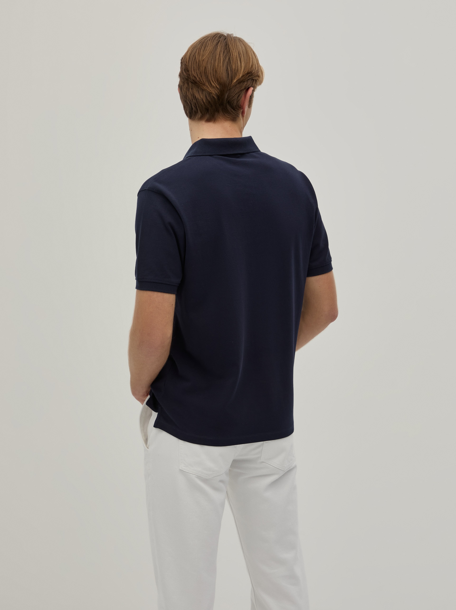Polo Piqué Regular Fit Azul-marinho-5