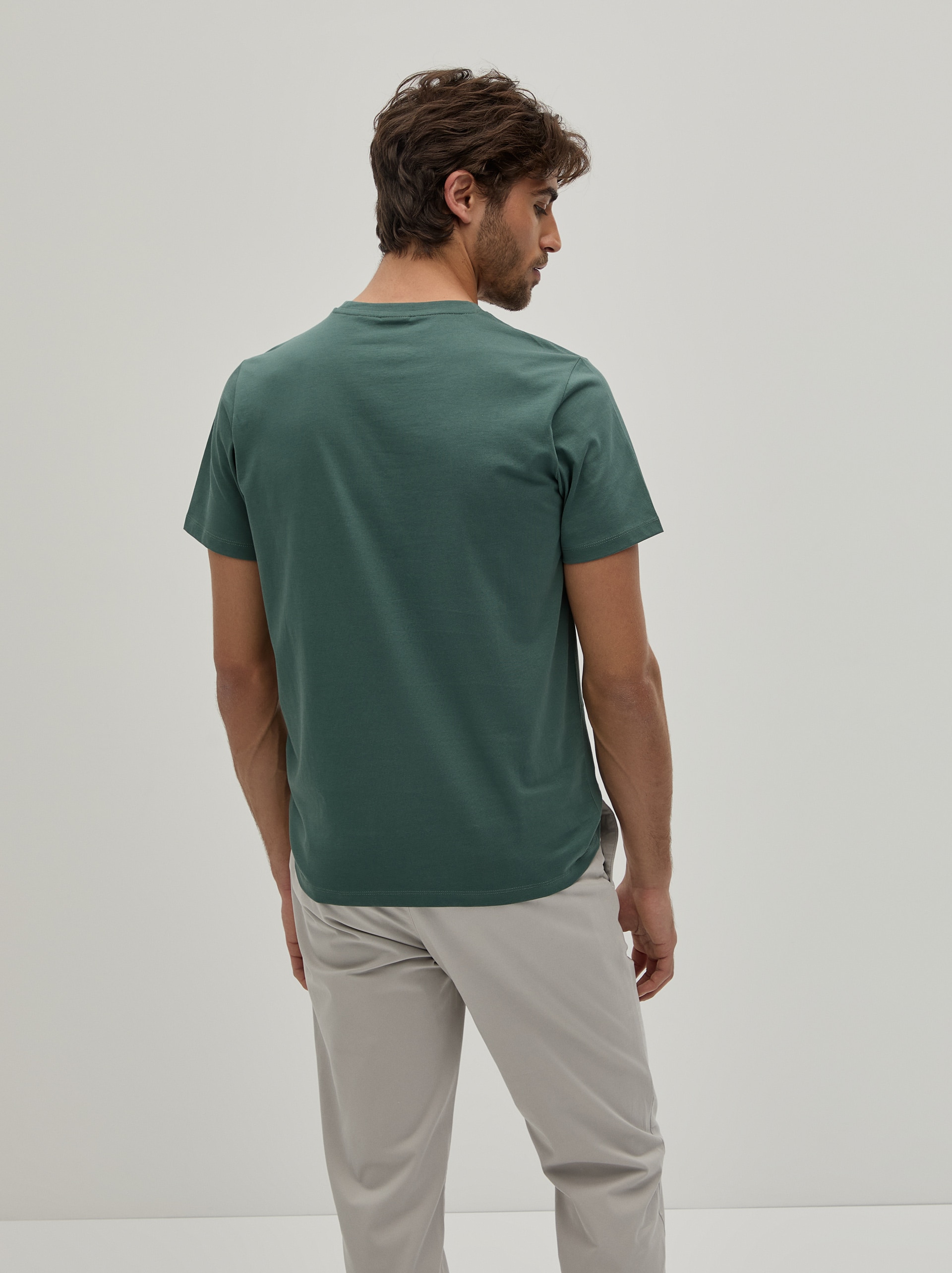 T-Shirt Jersey de Algodão Verde-escuro-5