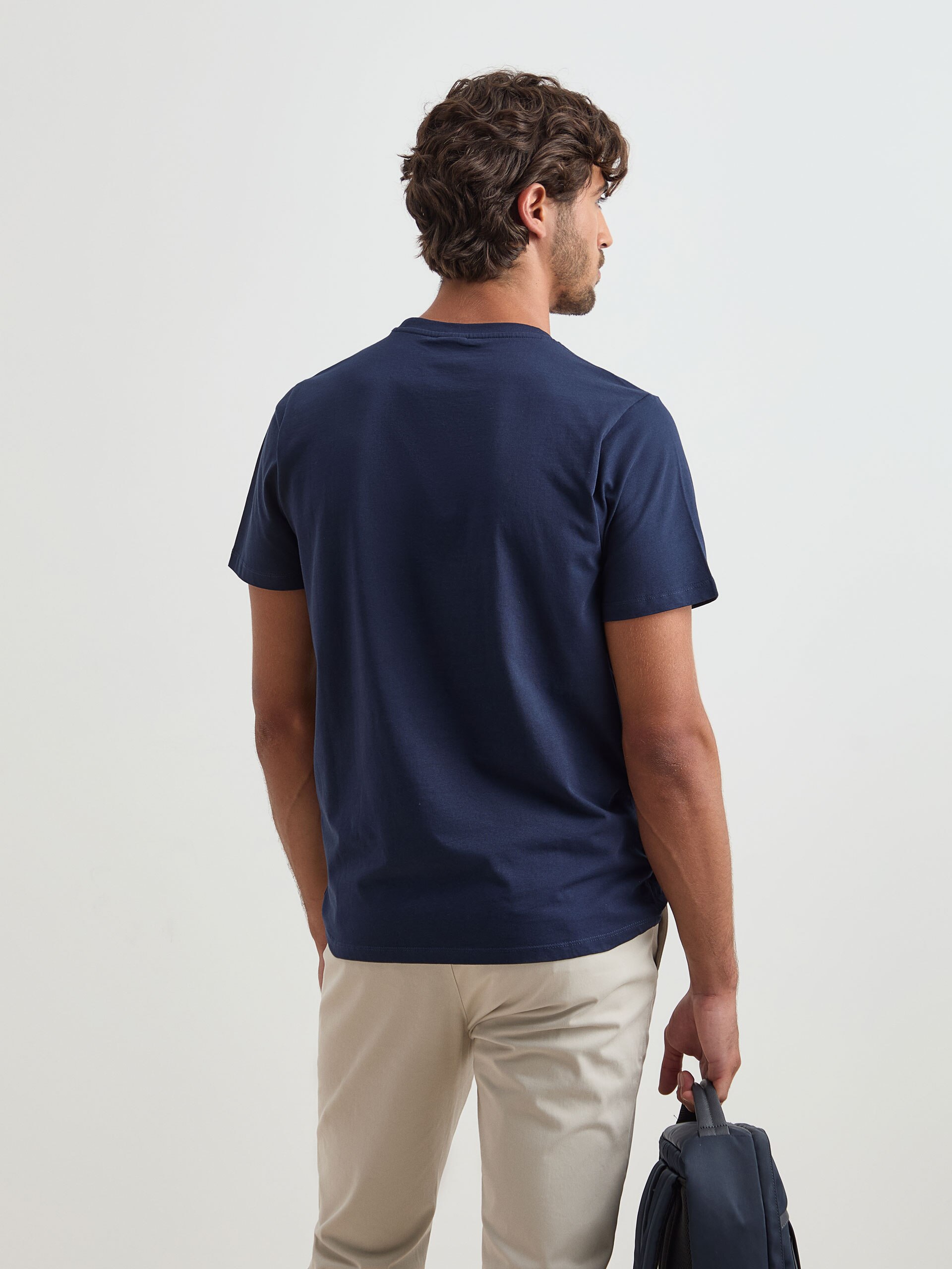 T-Shirt Jersey de Algodão Azul-marinho-4
