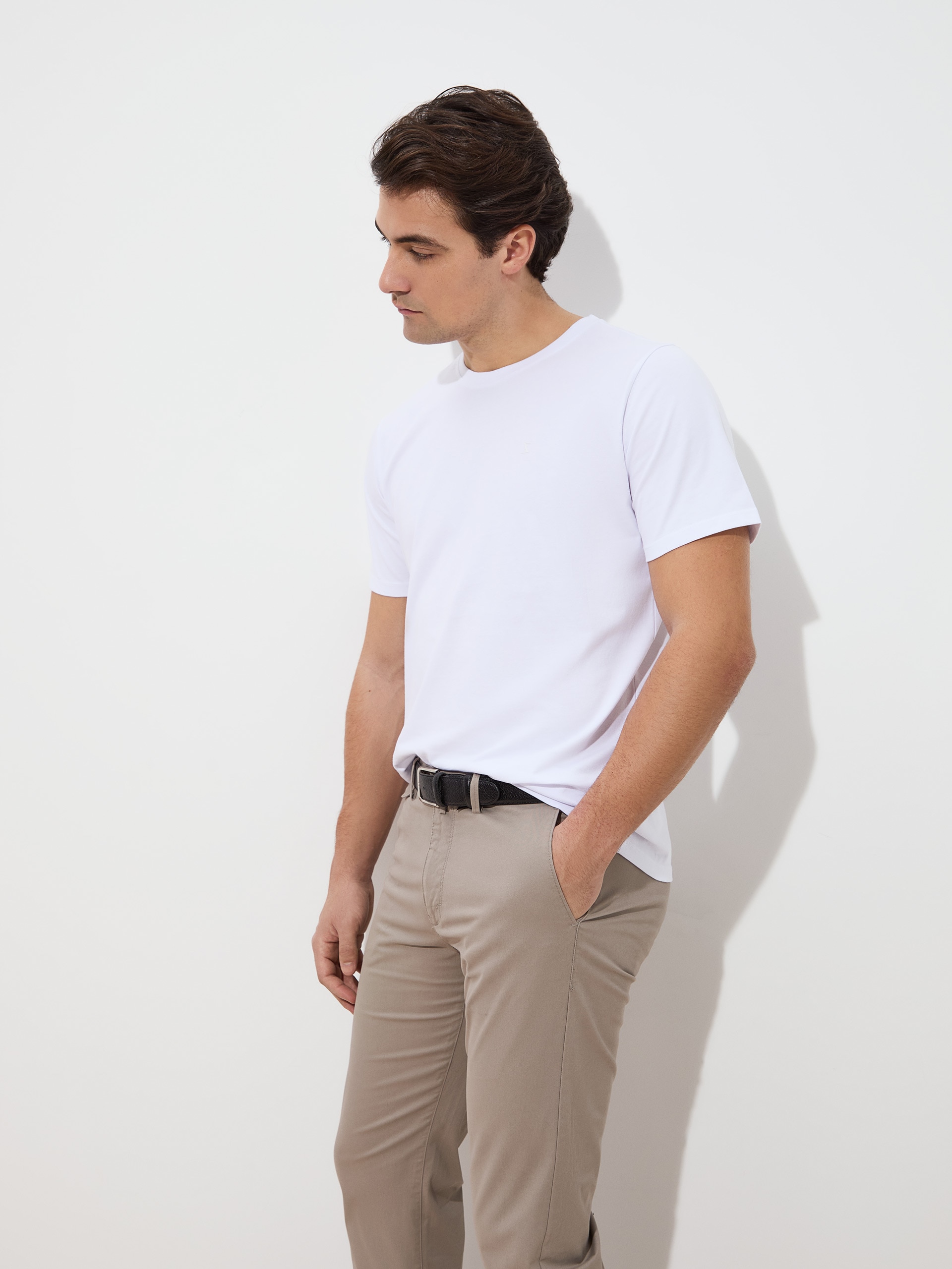 T-shirt jersey de algodão Branco-3