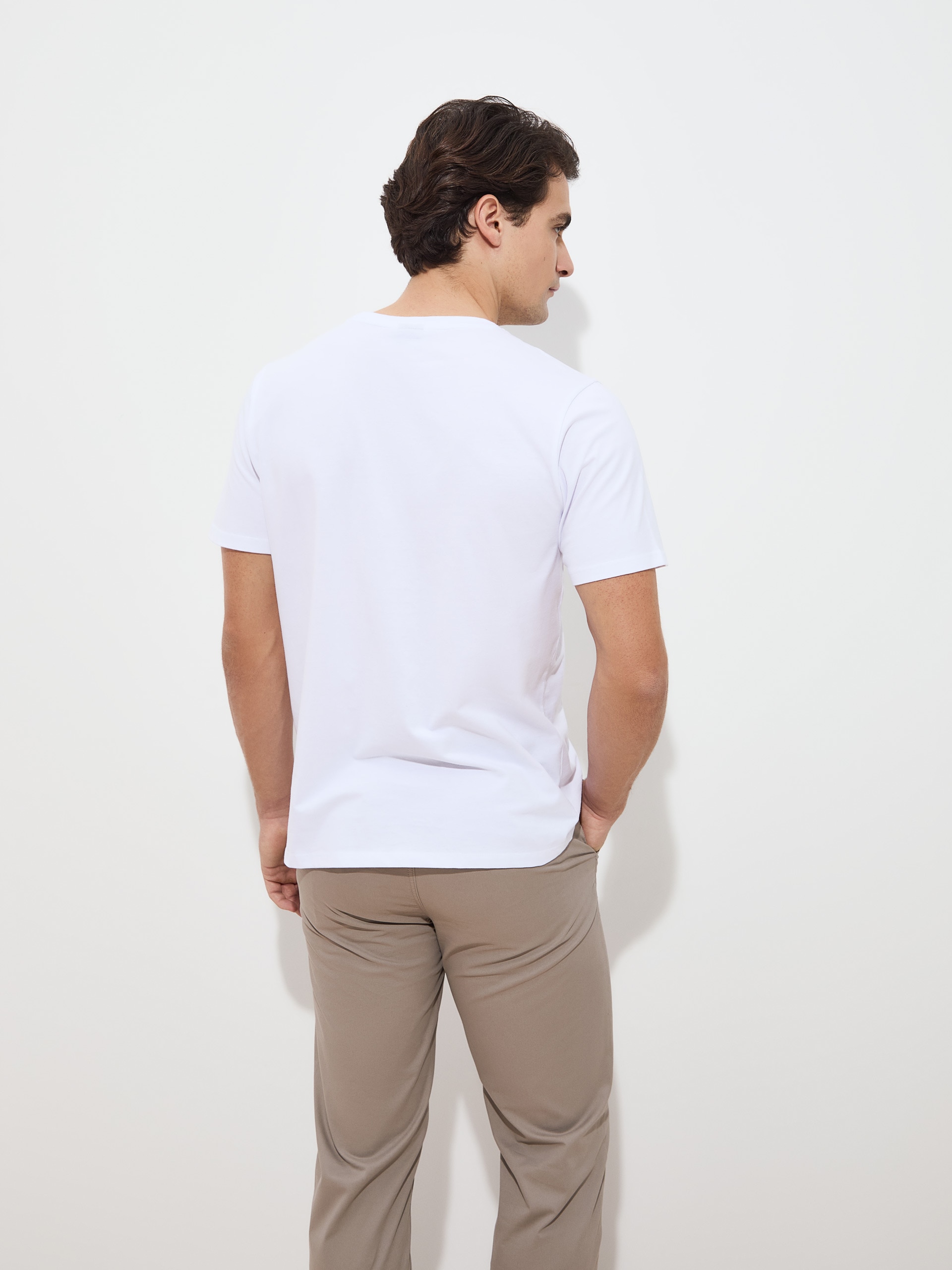 T-shirt jersey de algodão Branco-4