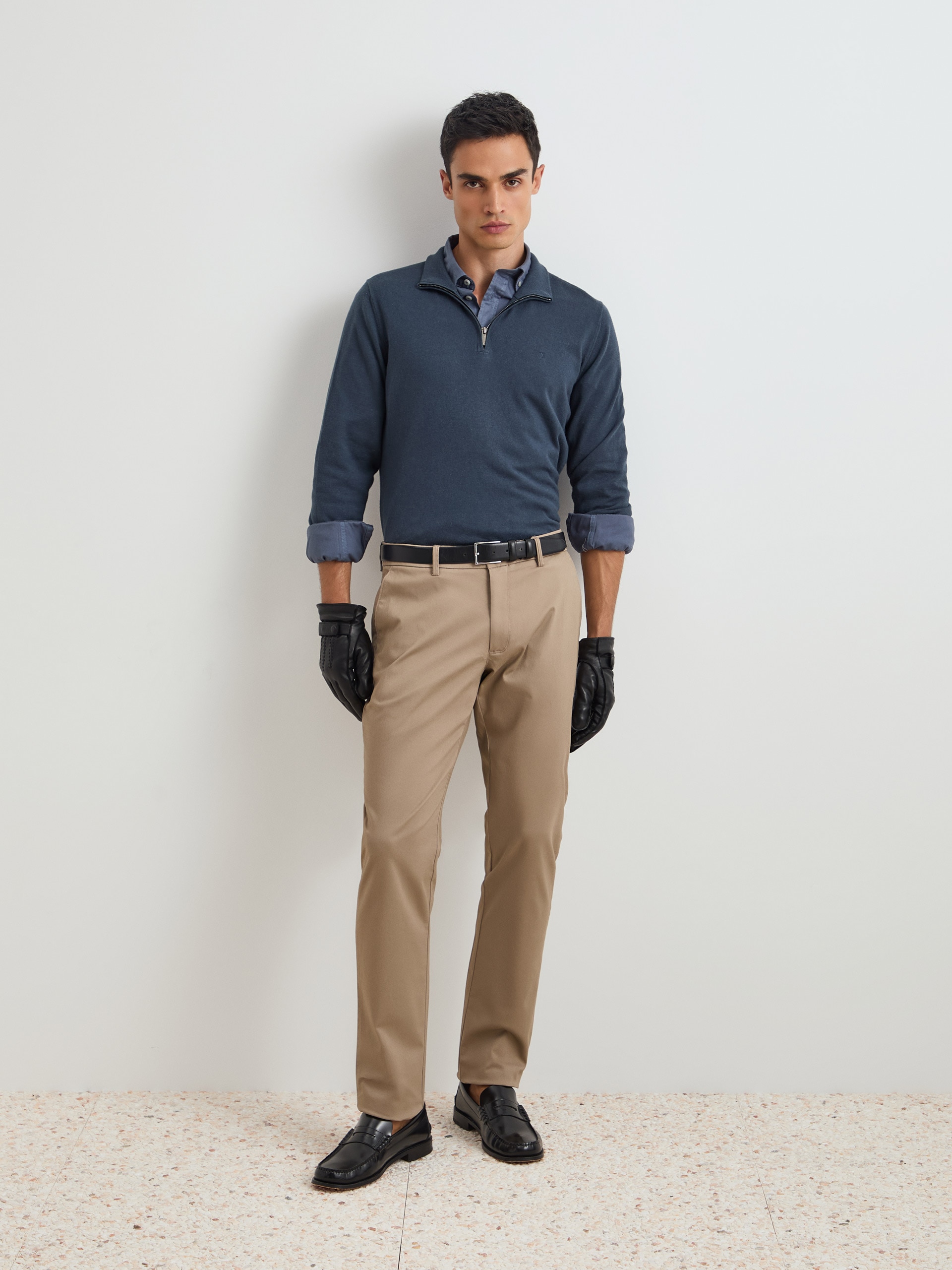 Calças Chino Slim Fit Branco-1