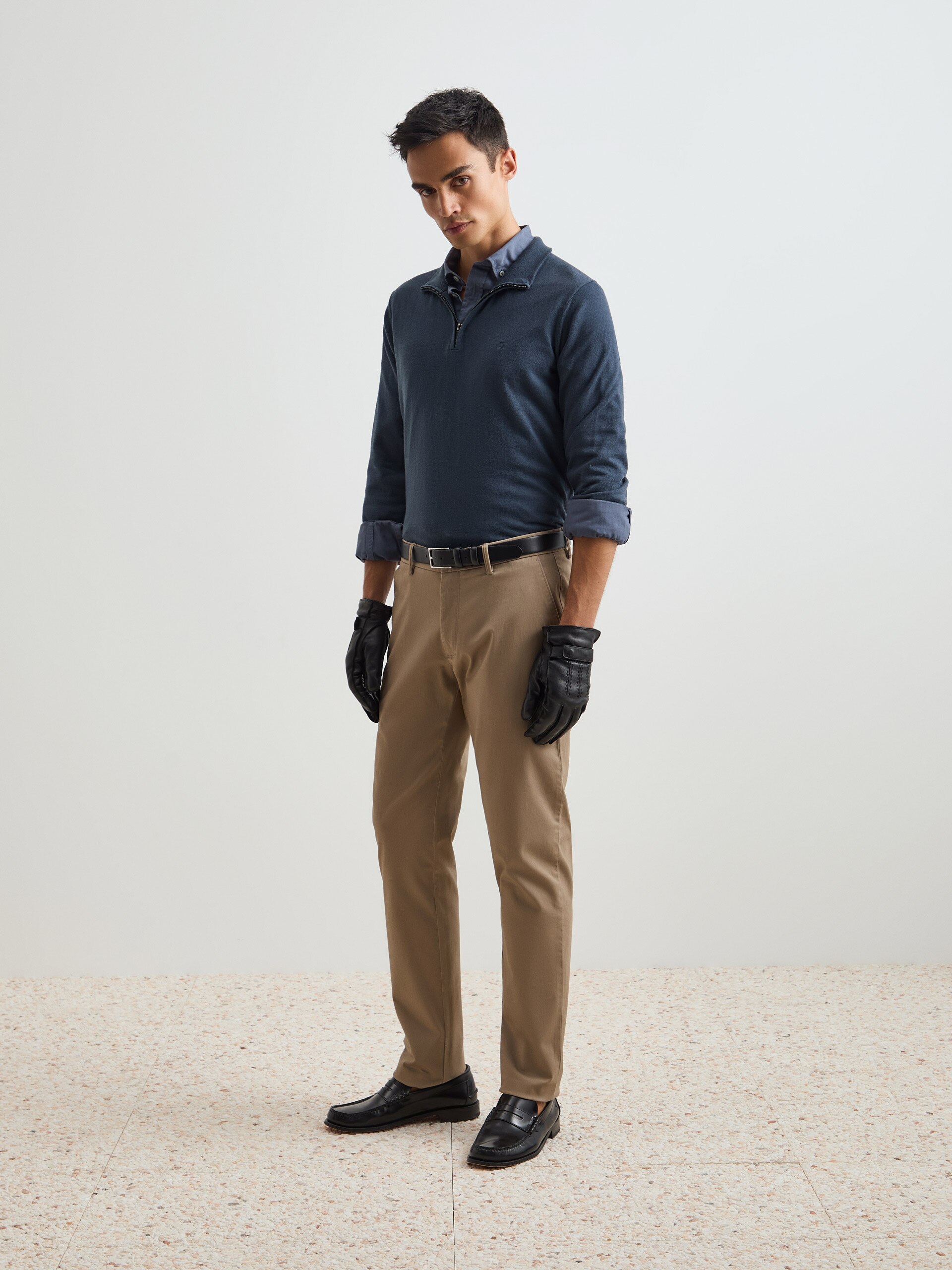 Calças Chino Slim Fit Branco-2
