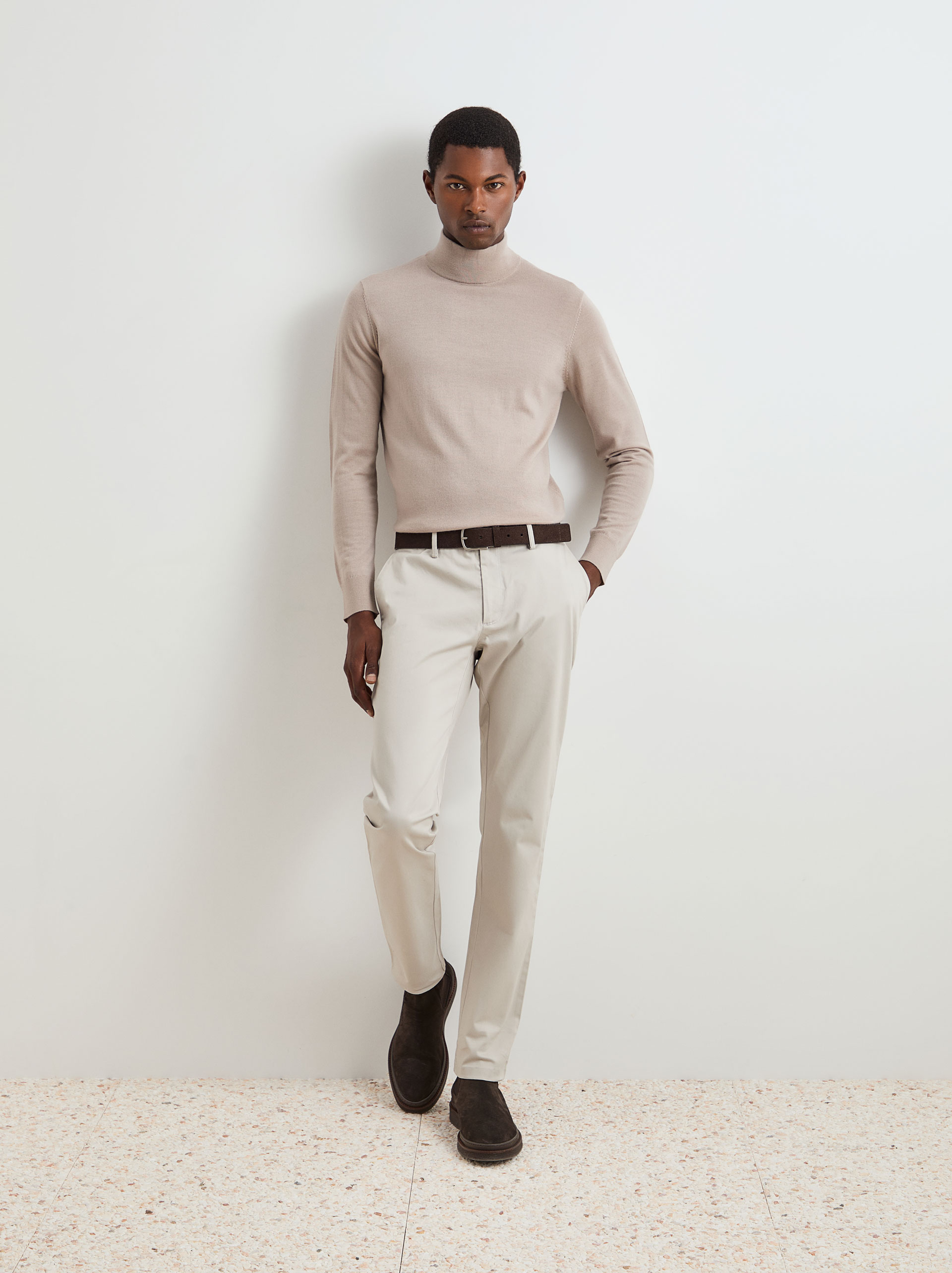 Calças Chino Slim Fit Cinzento-claro-1