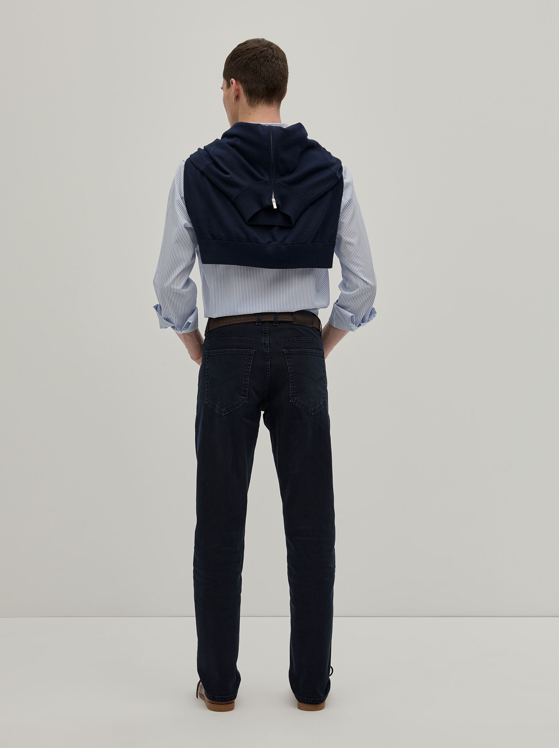 Calças Denim Regular Fit Azul-marinho-4