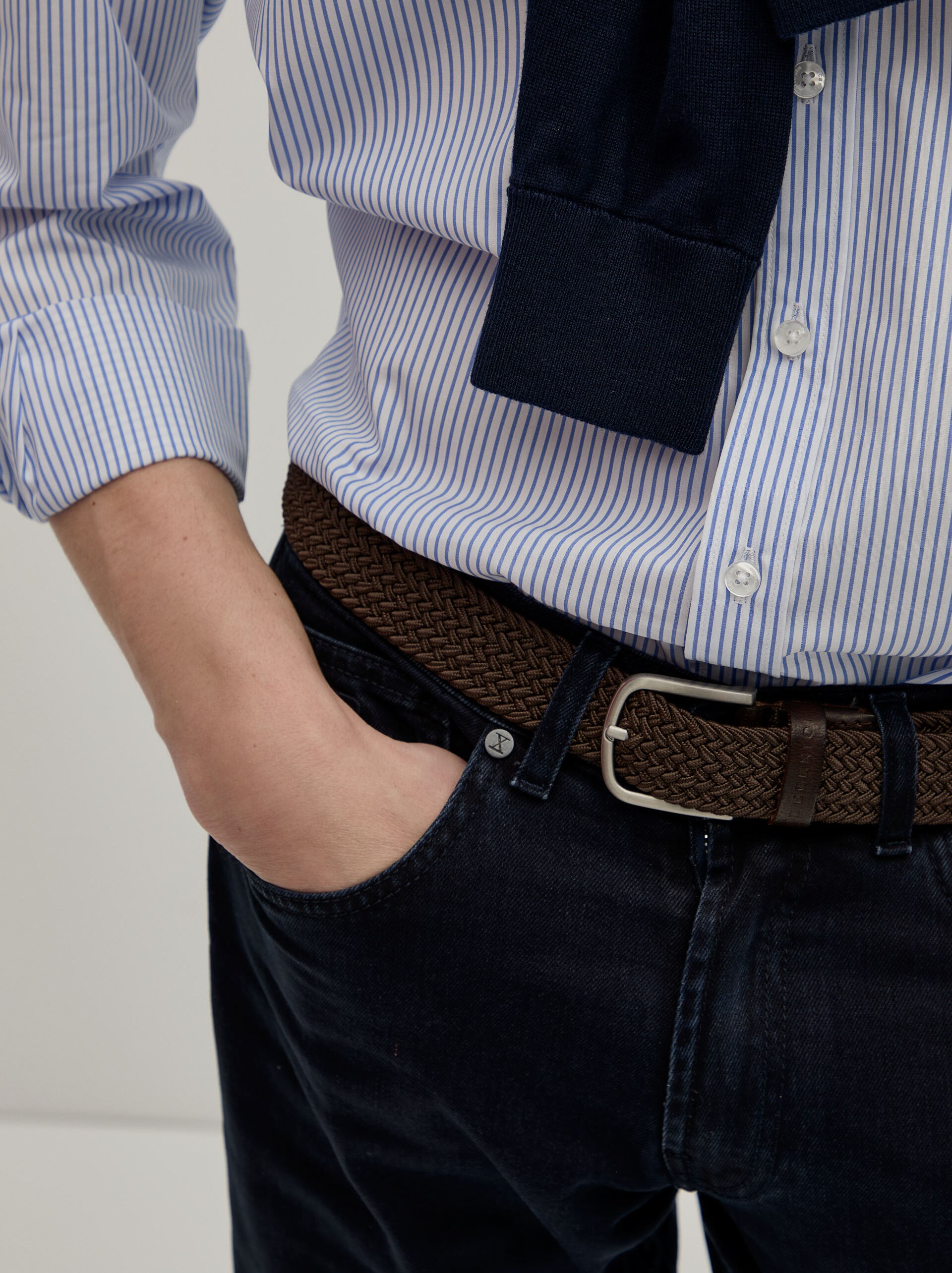 Calças Denim Regular Fit Azul-marinho-5